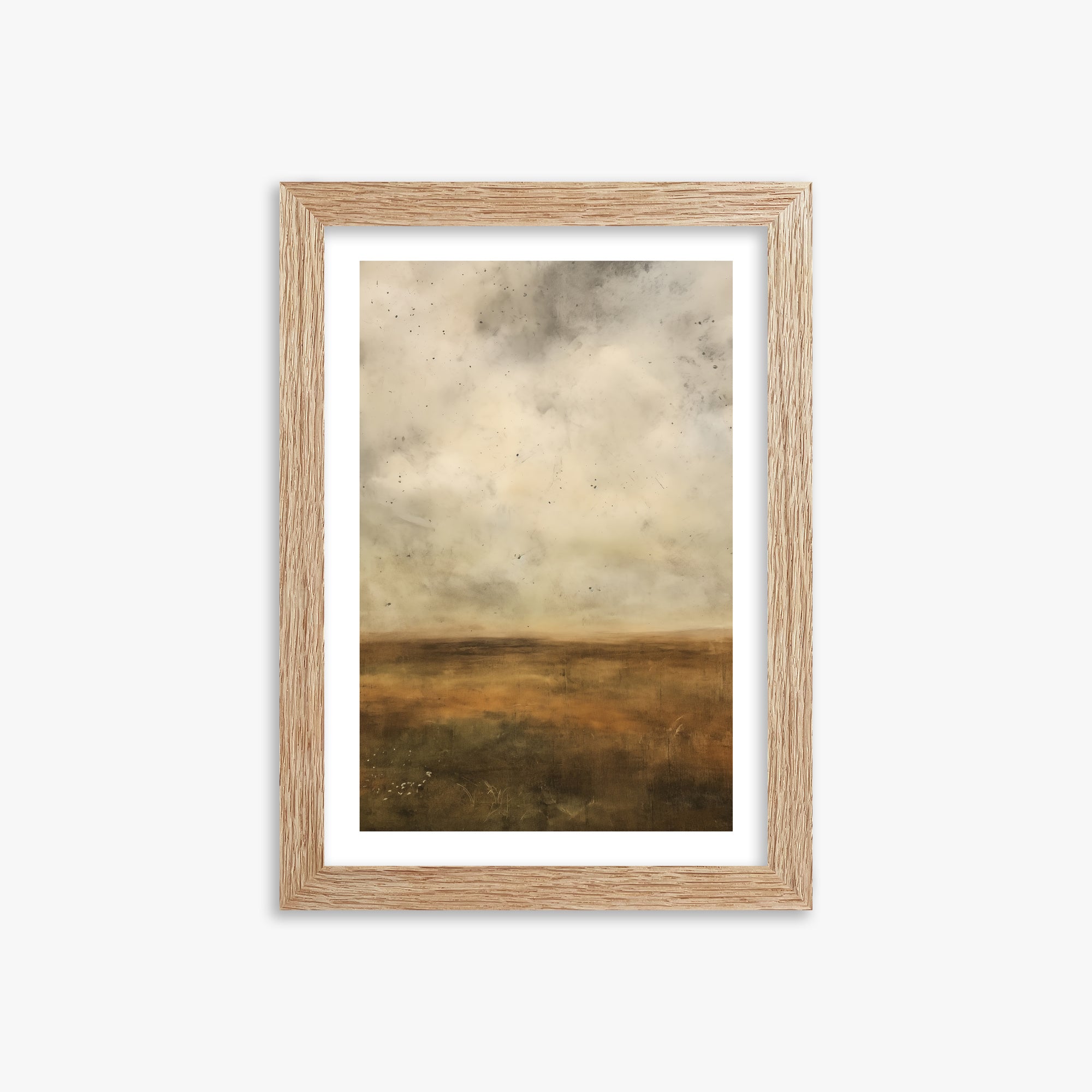 Amber Prairie Horizon, 21x30cm Framed Art Reproduction With Raw Oak Frame
