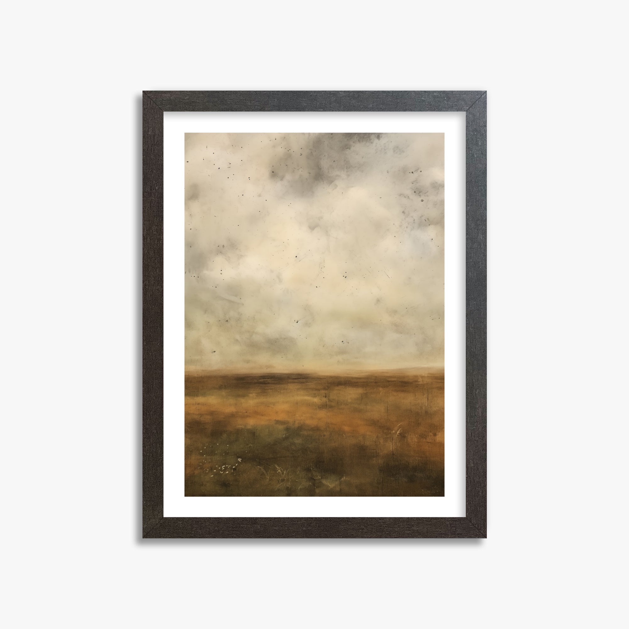 Amber Prairie Horizon, 30x40cm Framed Art Reproduction With Espresso Frame