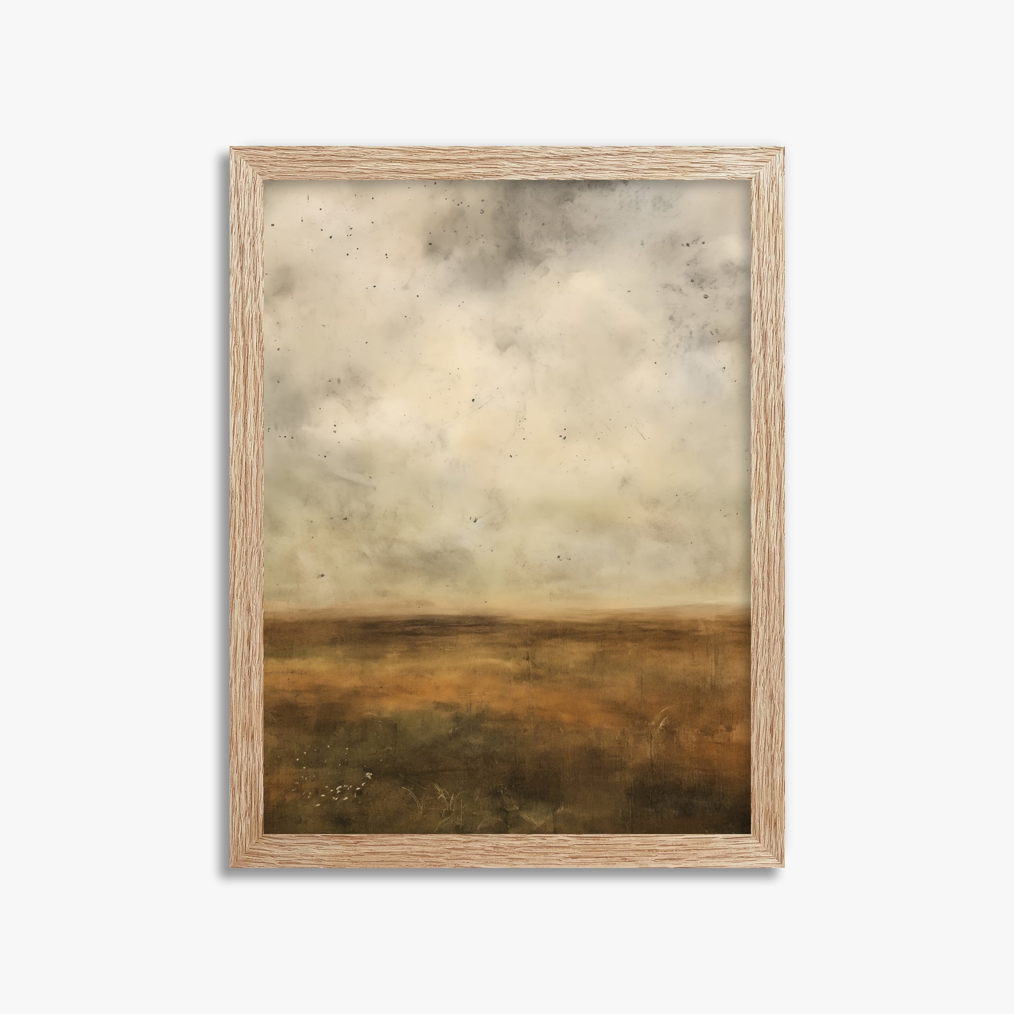 Amber Prairie Horizon, 30x40cm Framed Art Reproduction With Raw Oak Frame
