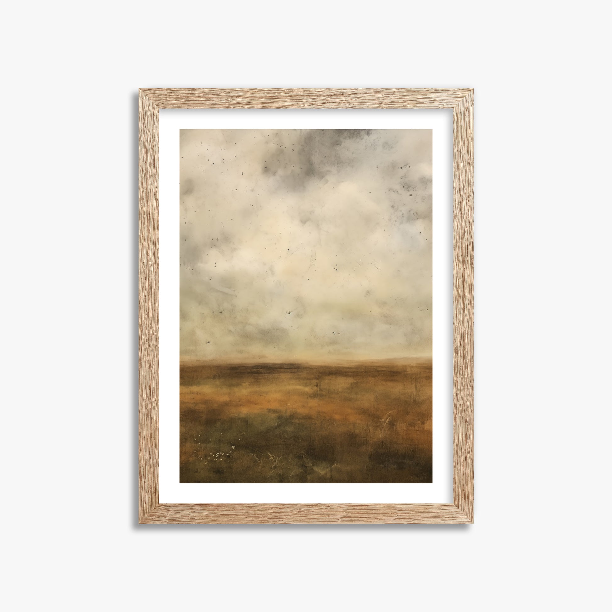 Amber Prairie Horizon, 30x40cm Framed Art Reproduction With Raw Oak Frame