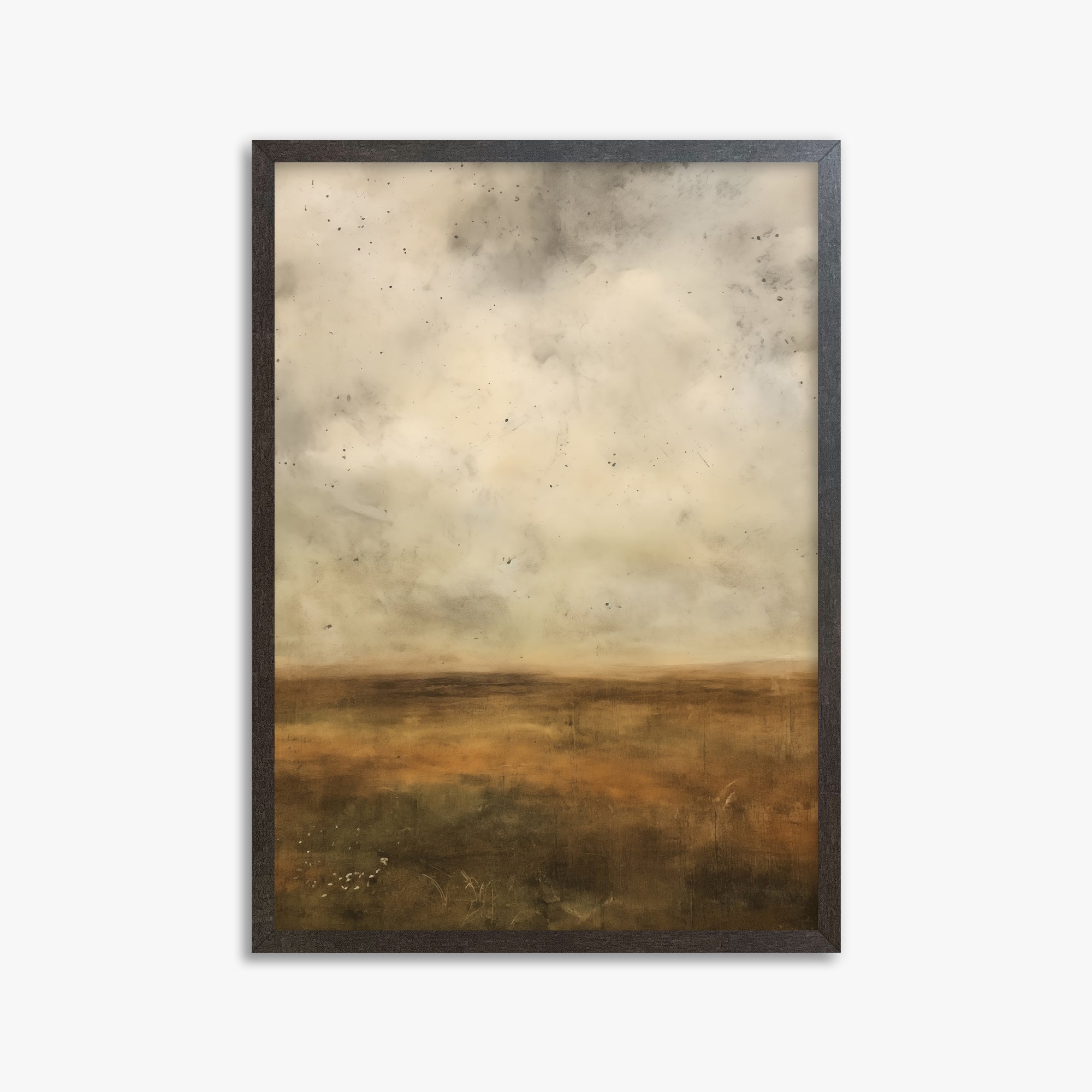 Amber Prairie Horizon, 50x70cm Framed Art Reproduction With Espresso Frame