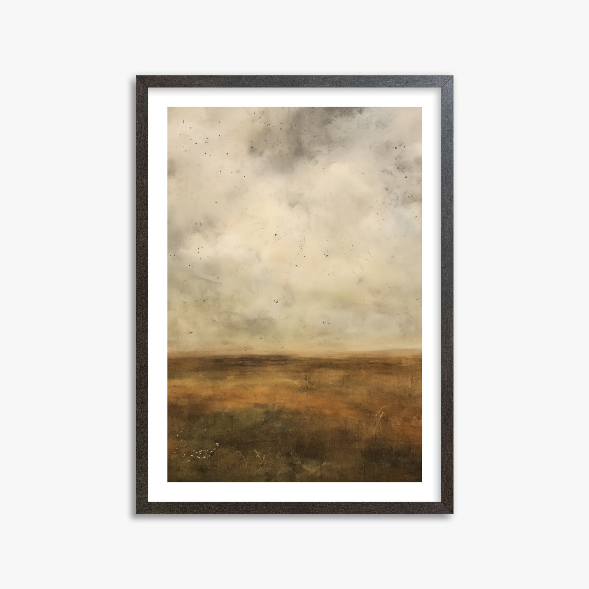 Amber Prairie Horizon, 50x70cm Framed Art Reproduction With Espresso Frame