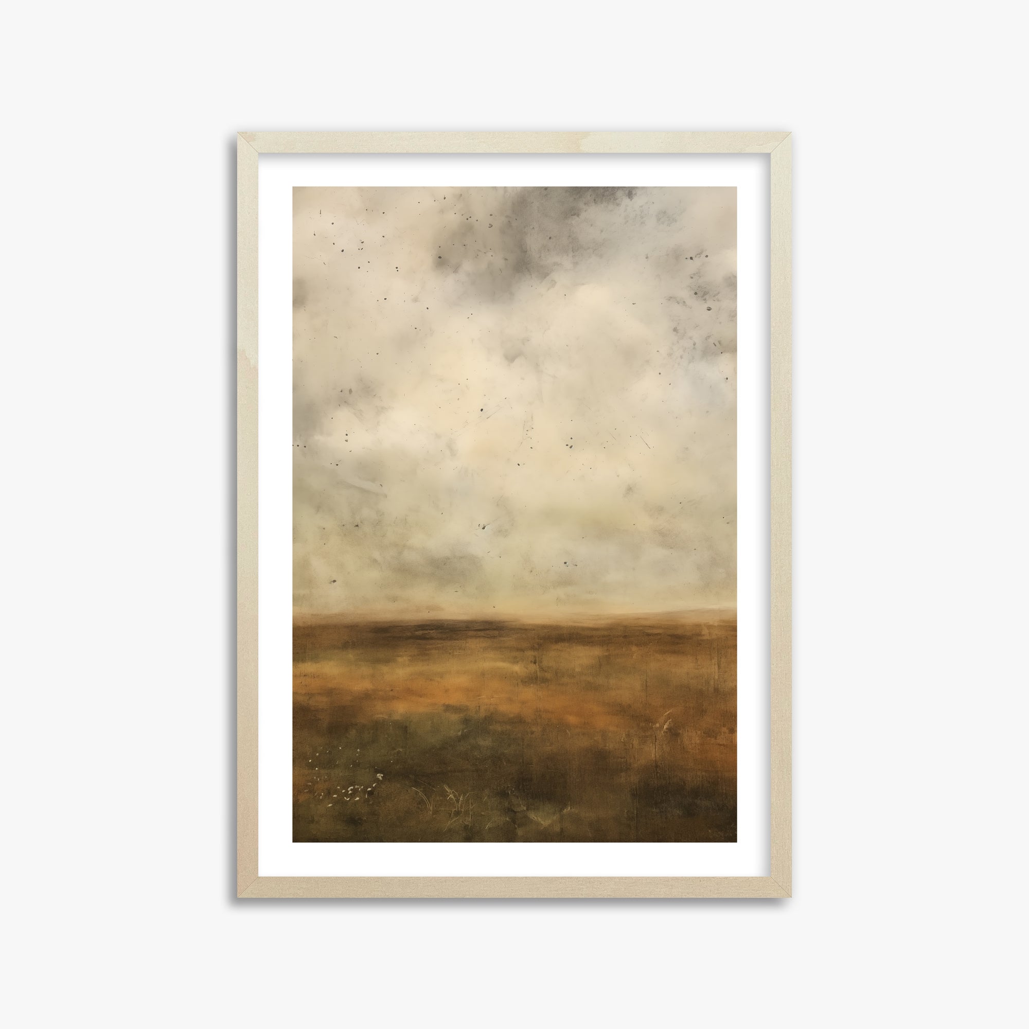Amber Prairie Horizon, 50x70cm Framed Art Reproduction With Lime Wood Frame