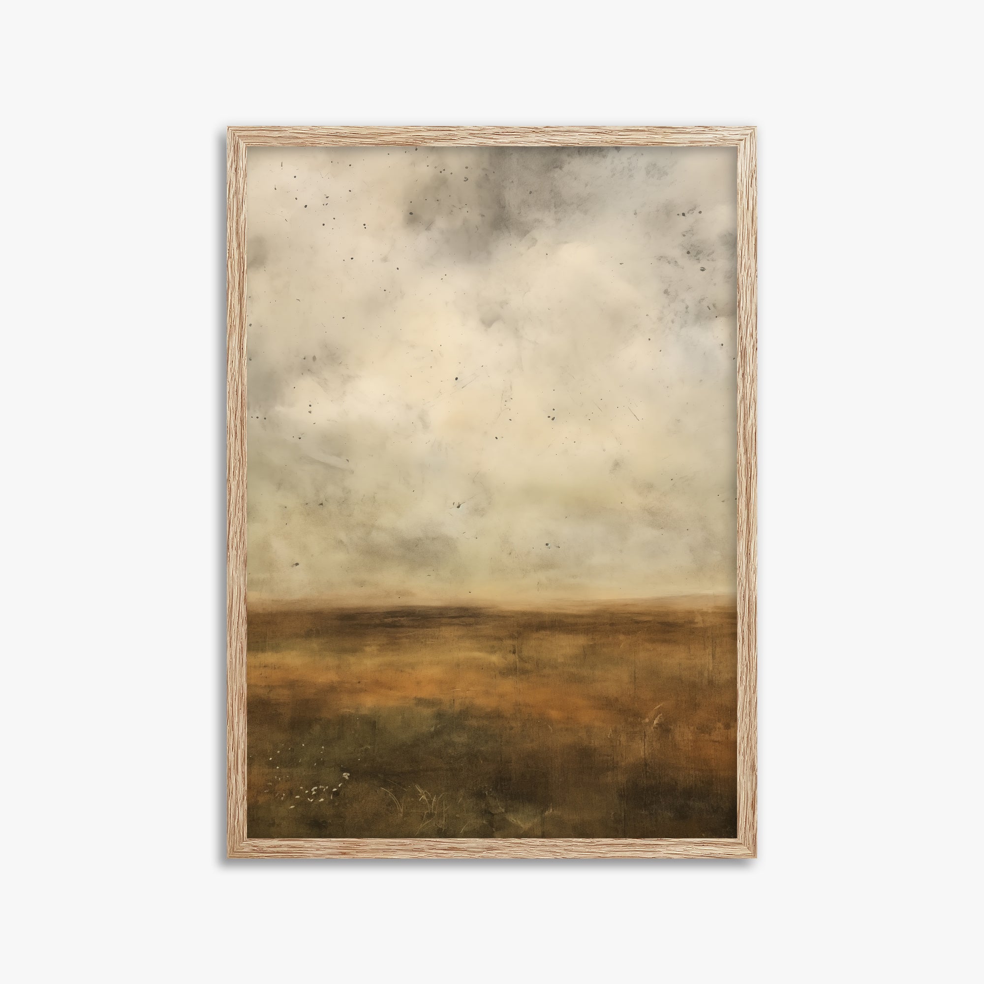 Amber Prairie Horizon, 50x70cm Framed Art Reproduction With Raw Oak Frame
