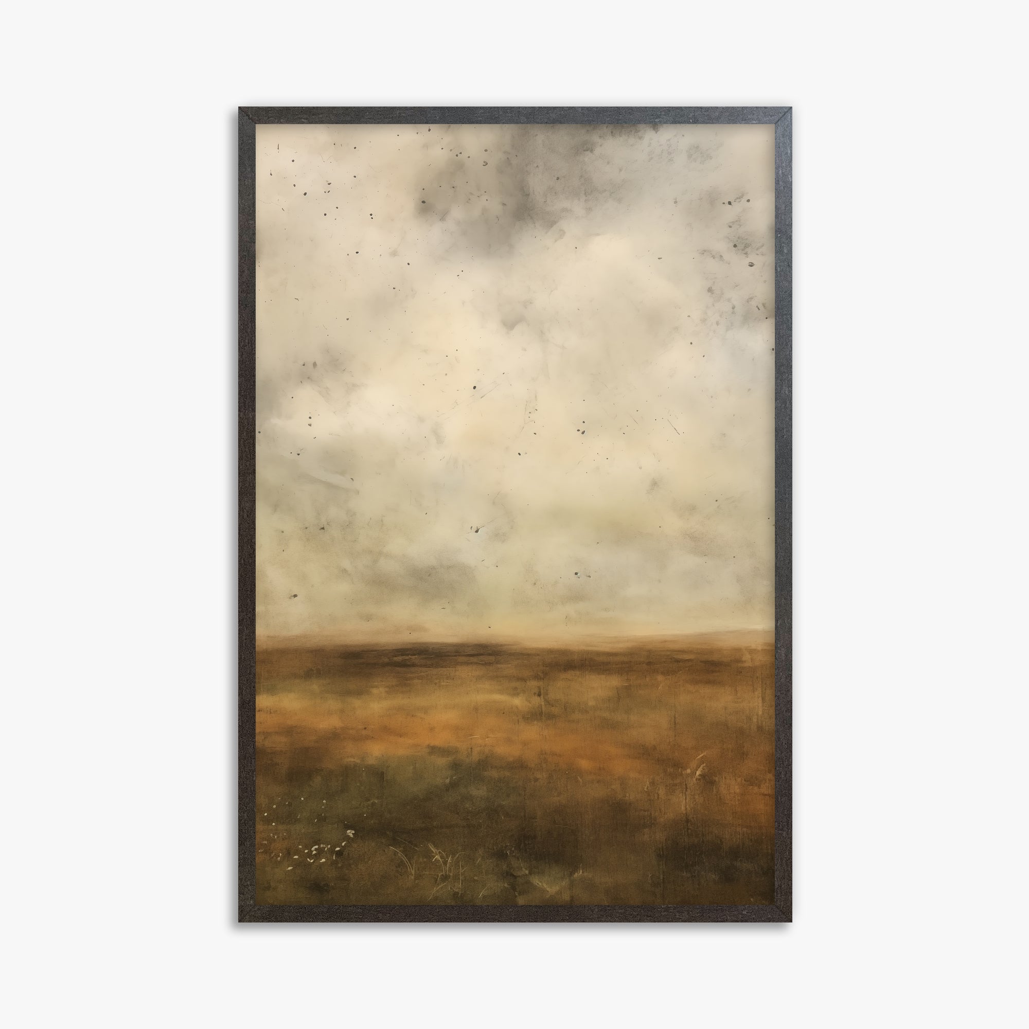 Amber Prairie Horizon, 61x91cm Framed Art Reproduction With Espresso Frame