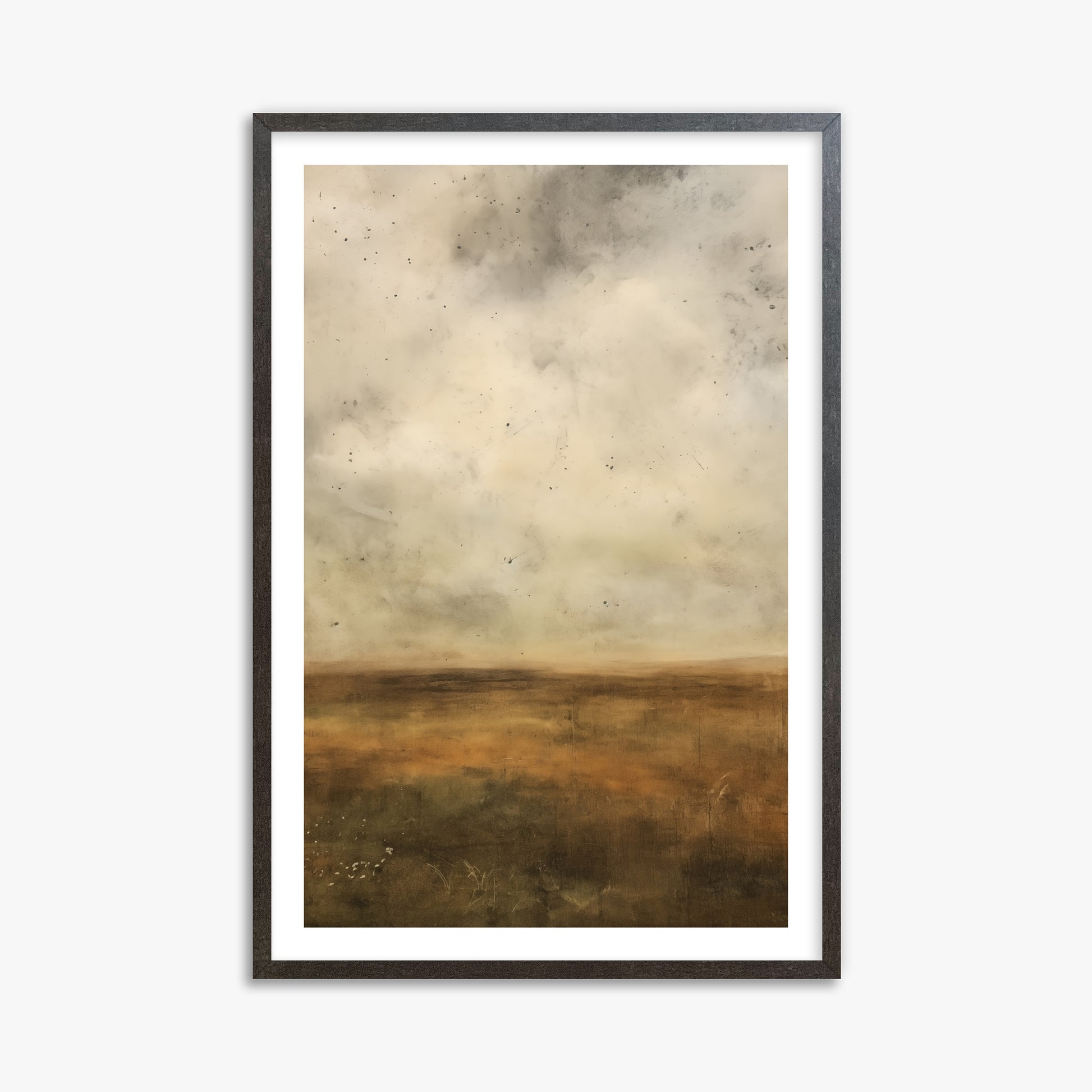 Amber Prairie Horizon, 61x91cm Framed Art Reproduction With Espresso Frame