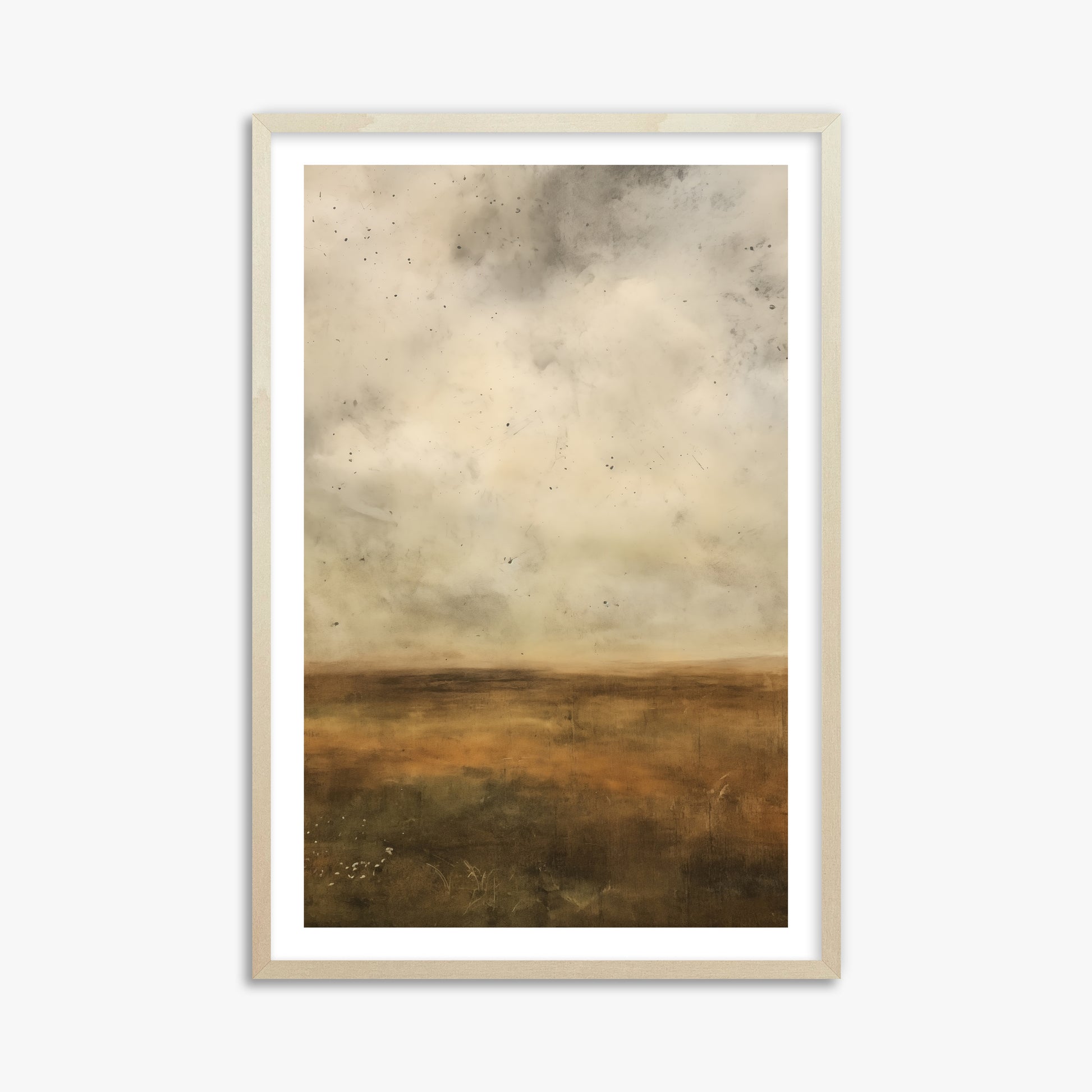 Amber Prairie Horizon, 61x91cm Framed Art Reproduction With Lime Wood Frame
