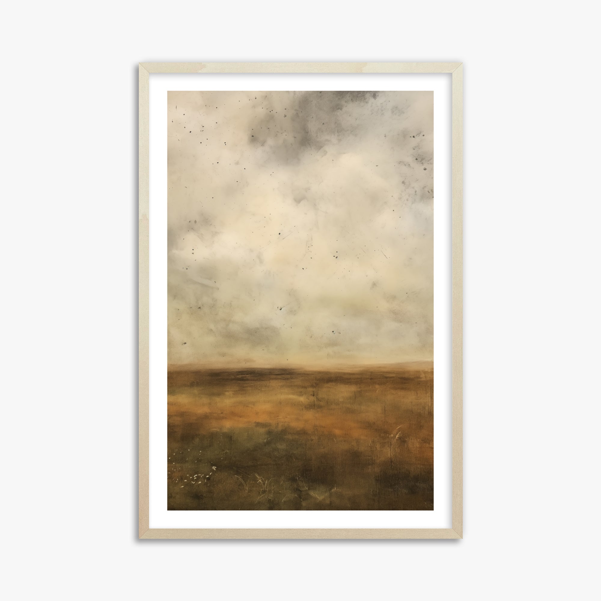 Amber Prairie Horizon, 61x91cm Framed Art Reproduction With Lime Wood Frame