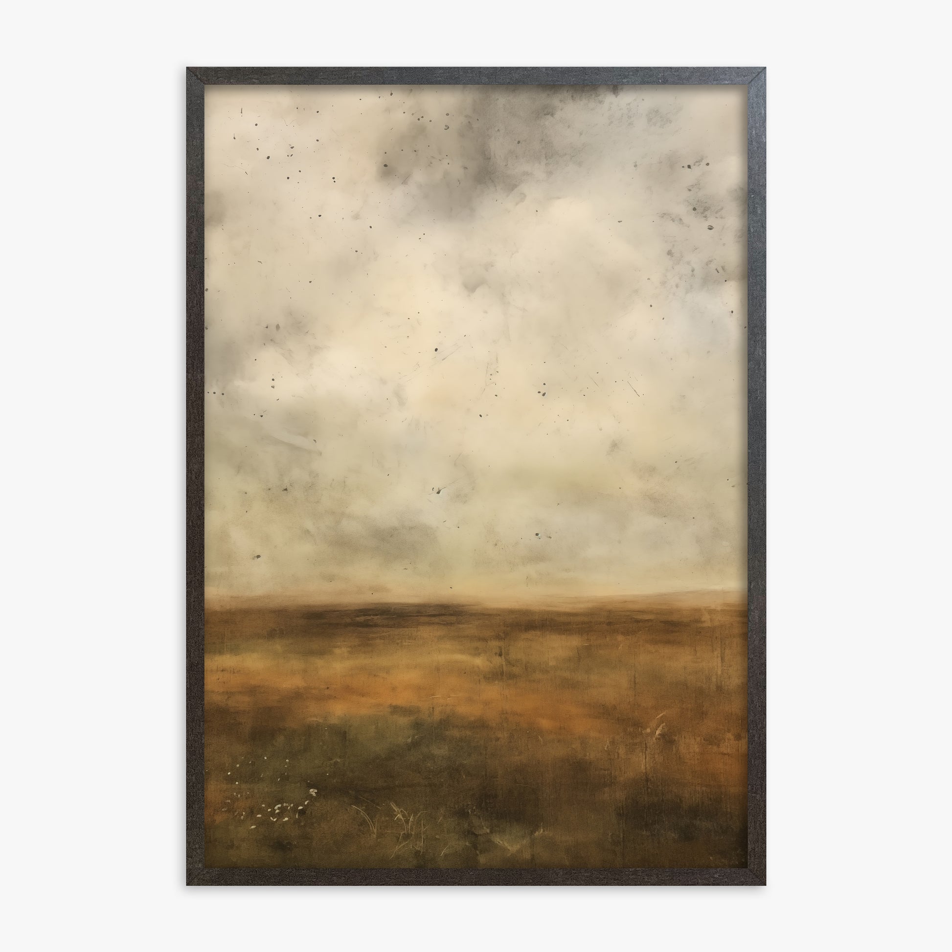 Amber Prairie Horizon, 70x100cm Framed Art Reproduction With Espresso Frame