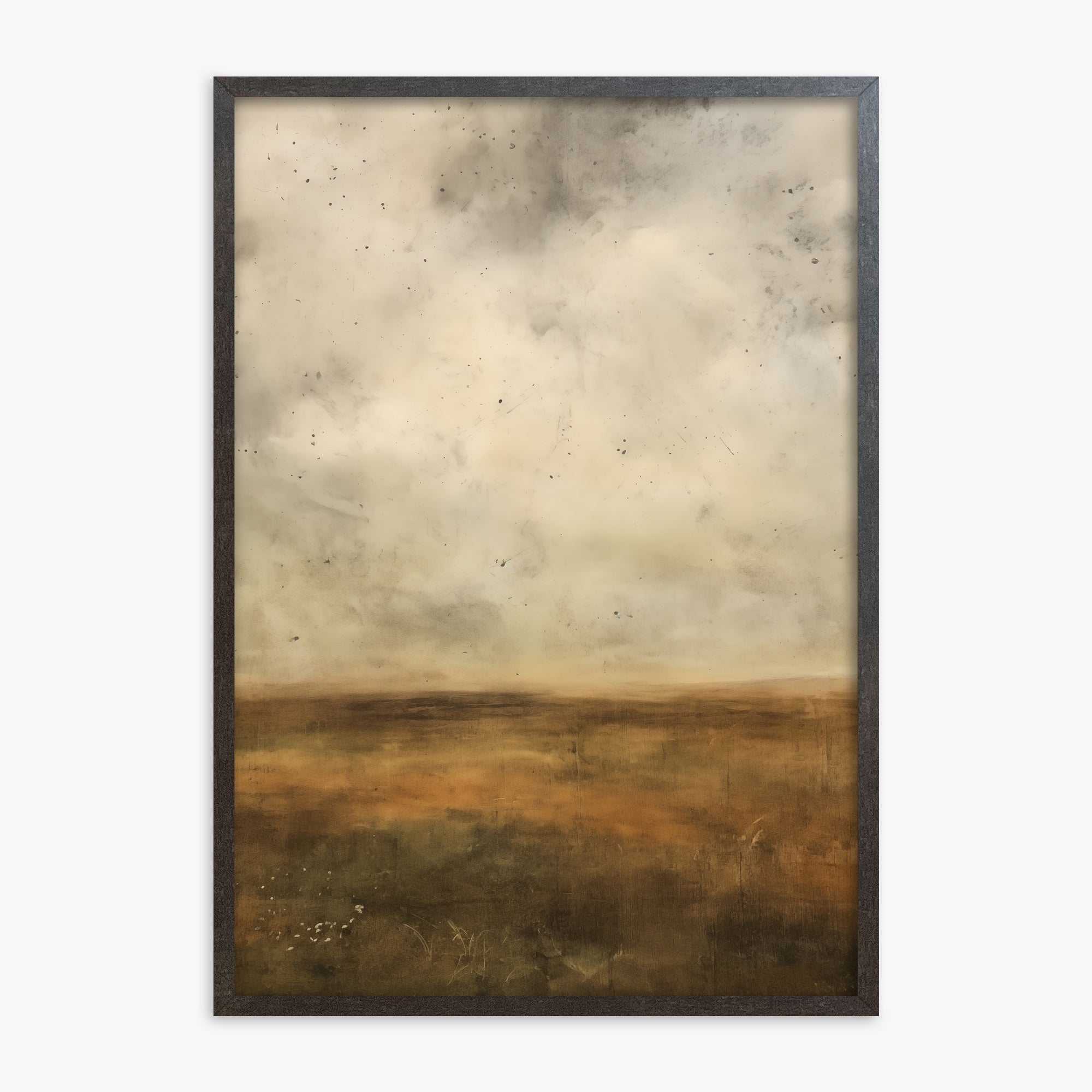 Amber Prairie Horizon, 70x100cm Framed Art Reproduction With Espresso Frame