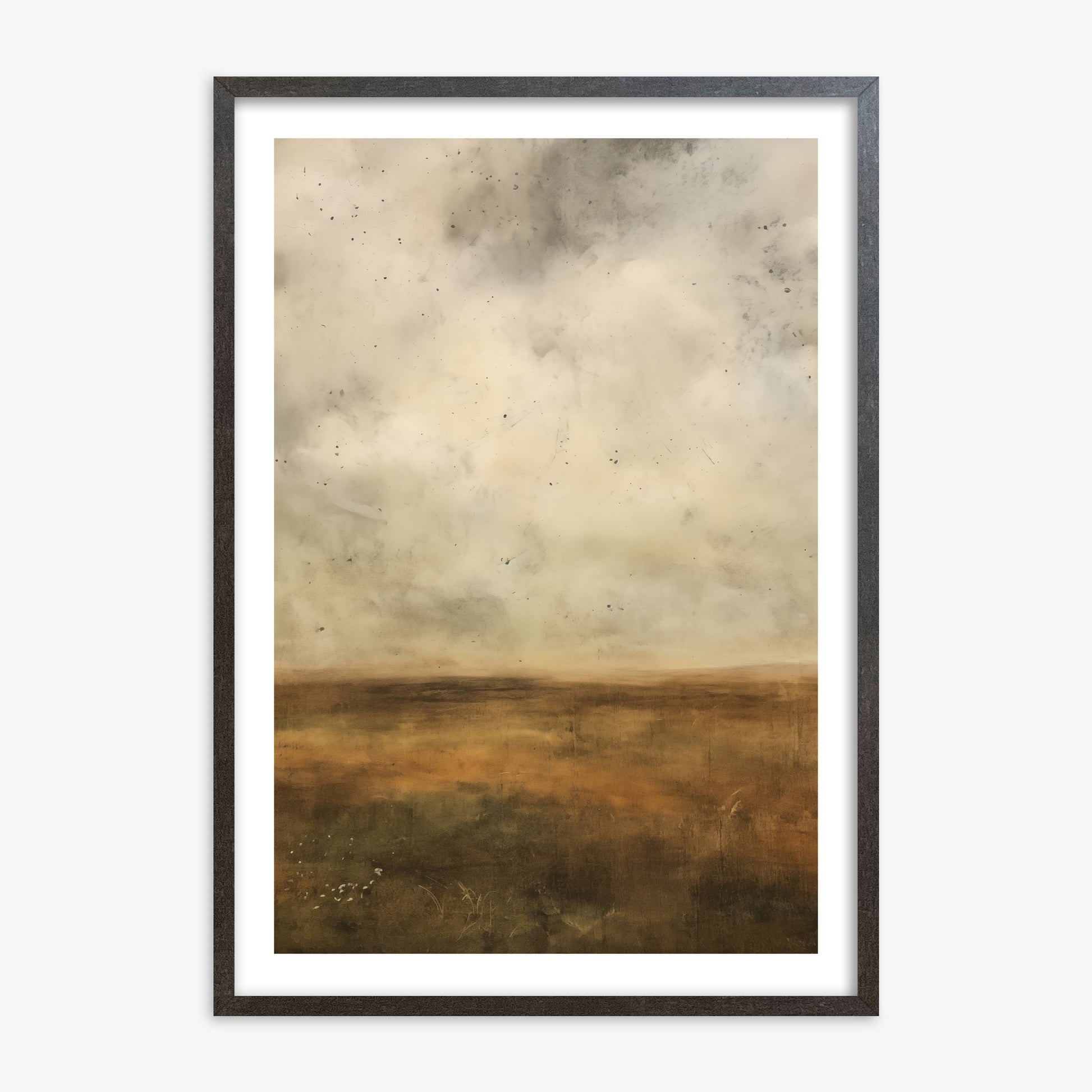 Amber Prairie Horizon, 70x100cm Framed Art Reproduction With Espresso Frame