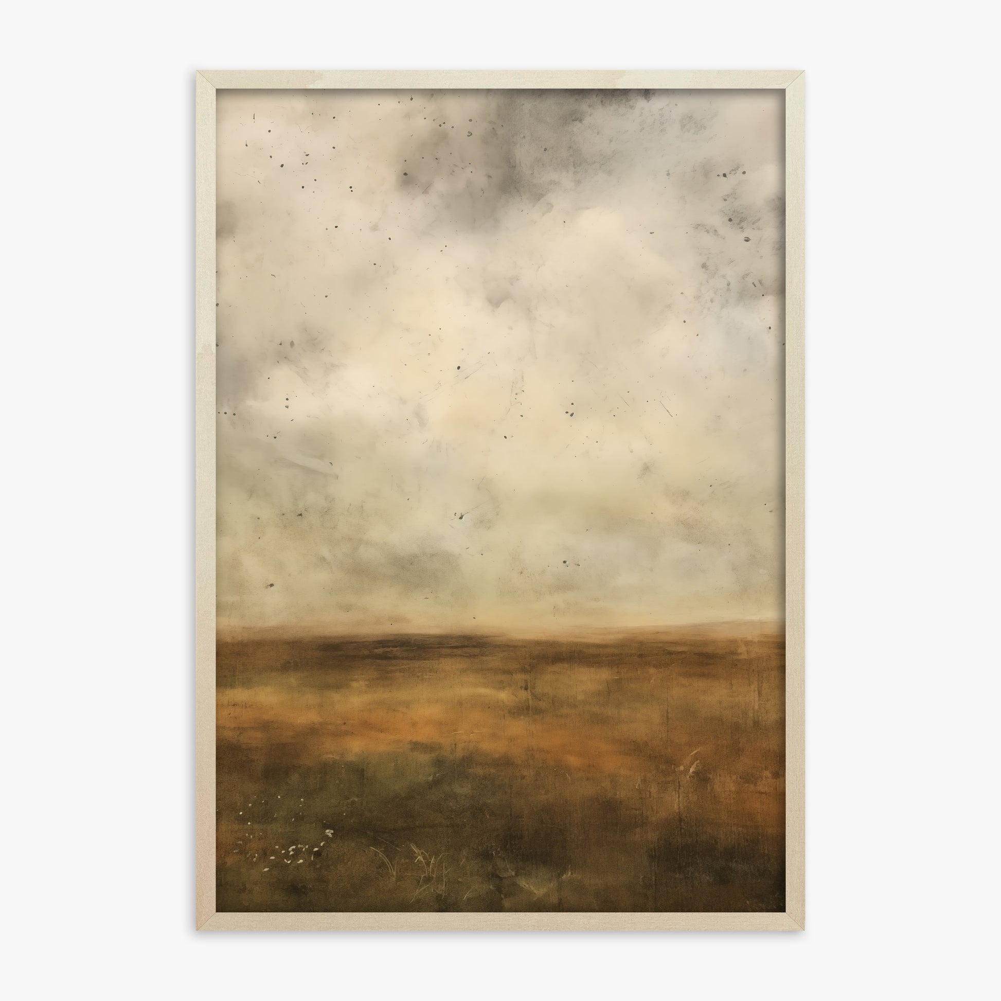 Amber Prairie Horizon, 70x100cm Framed Art Reproduction With Lime Wood Frame