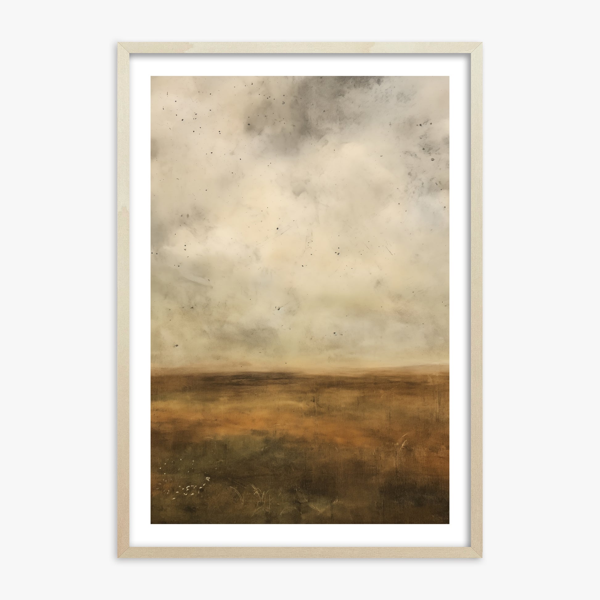 Amber Prairie Horizon, 70x100cm Framed Art Reproduction With Lime Wood Frame