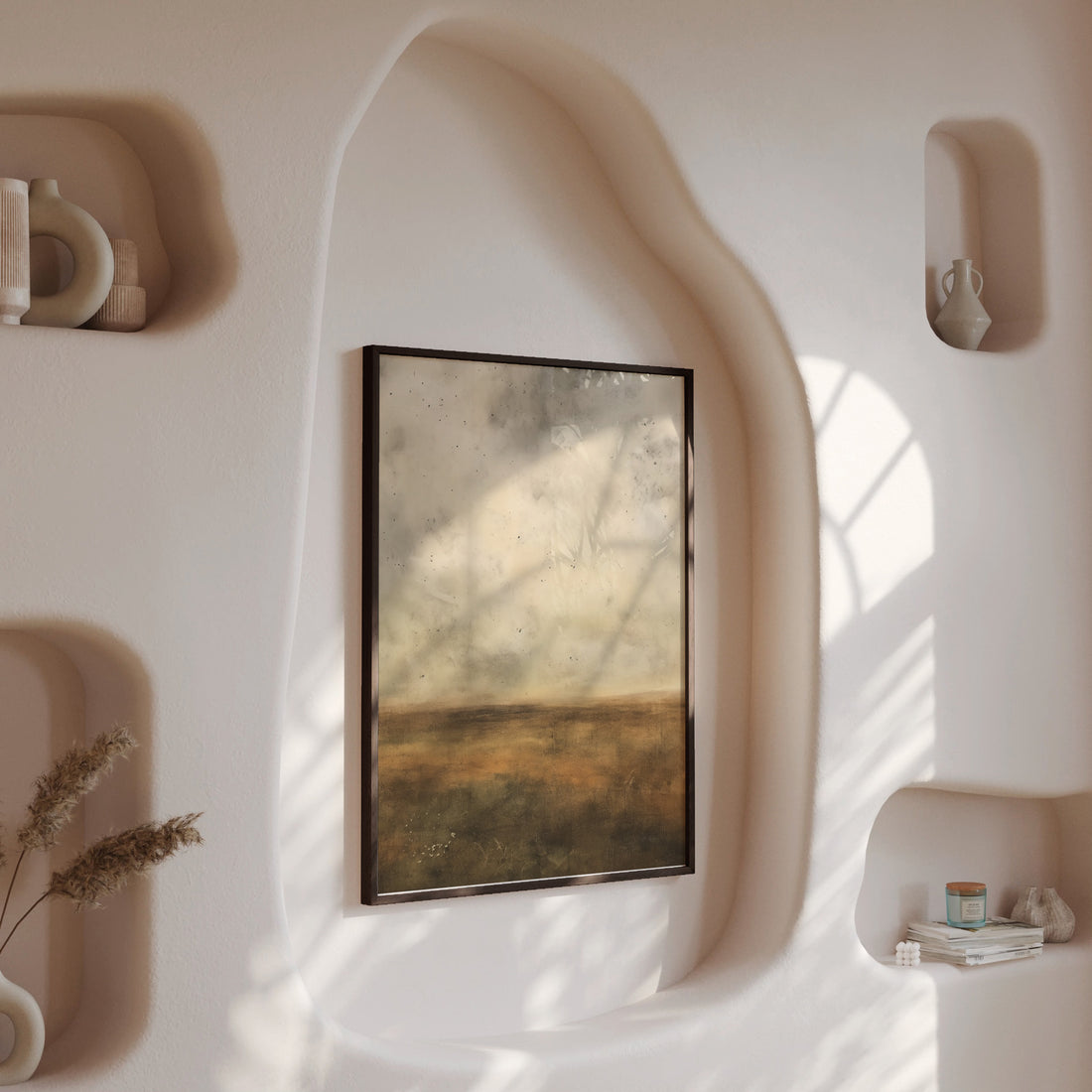 Amber Prairie Horizon, 50x70cm Framed Poster With Black Frame