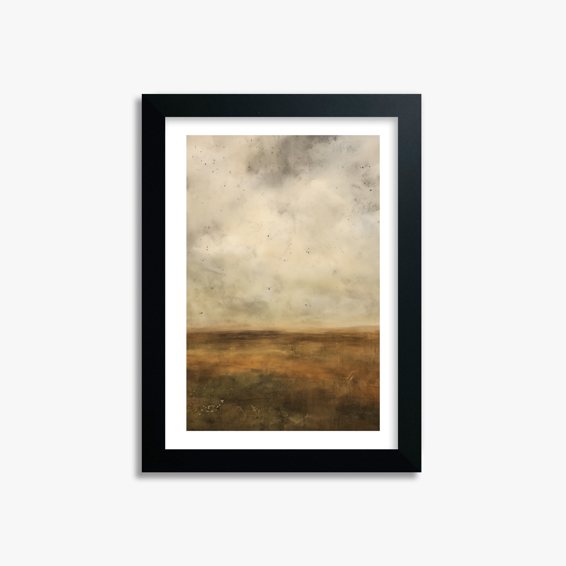 Amber Prairie Horizon, 21x30cm Black Framed Art Reproduction