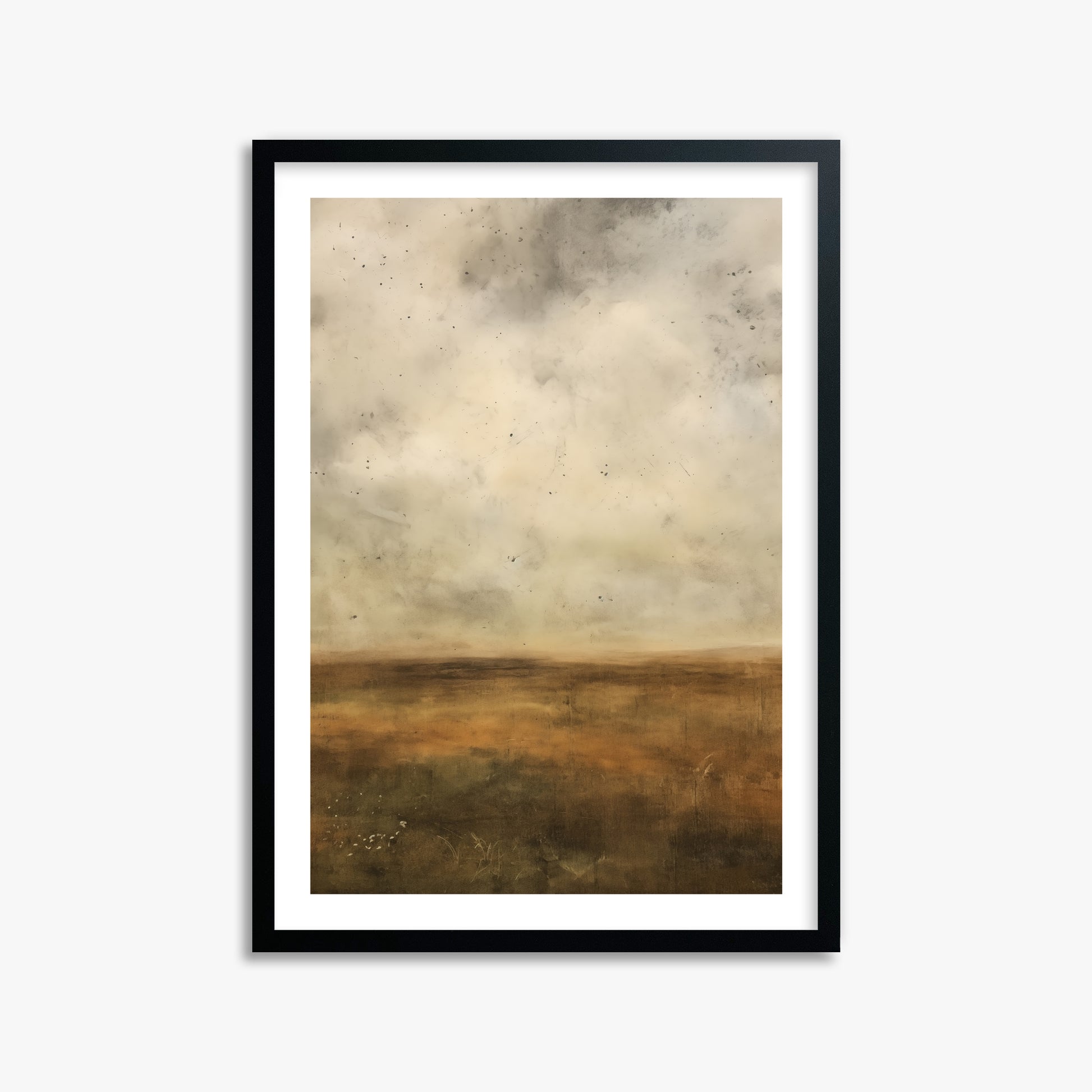 Amber Prairie Horizon, 50x70cm Black Framed Art Reproduction