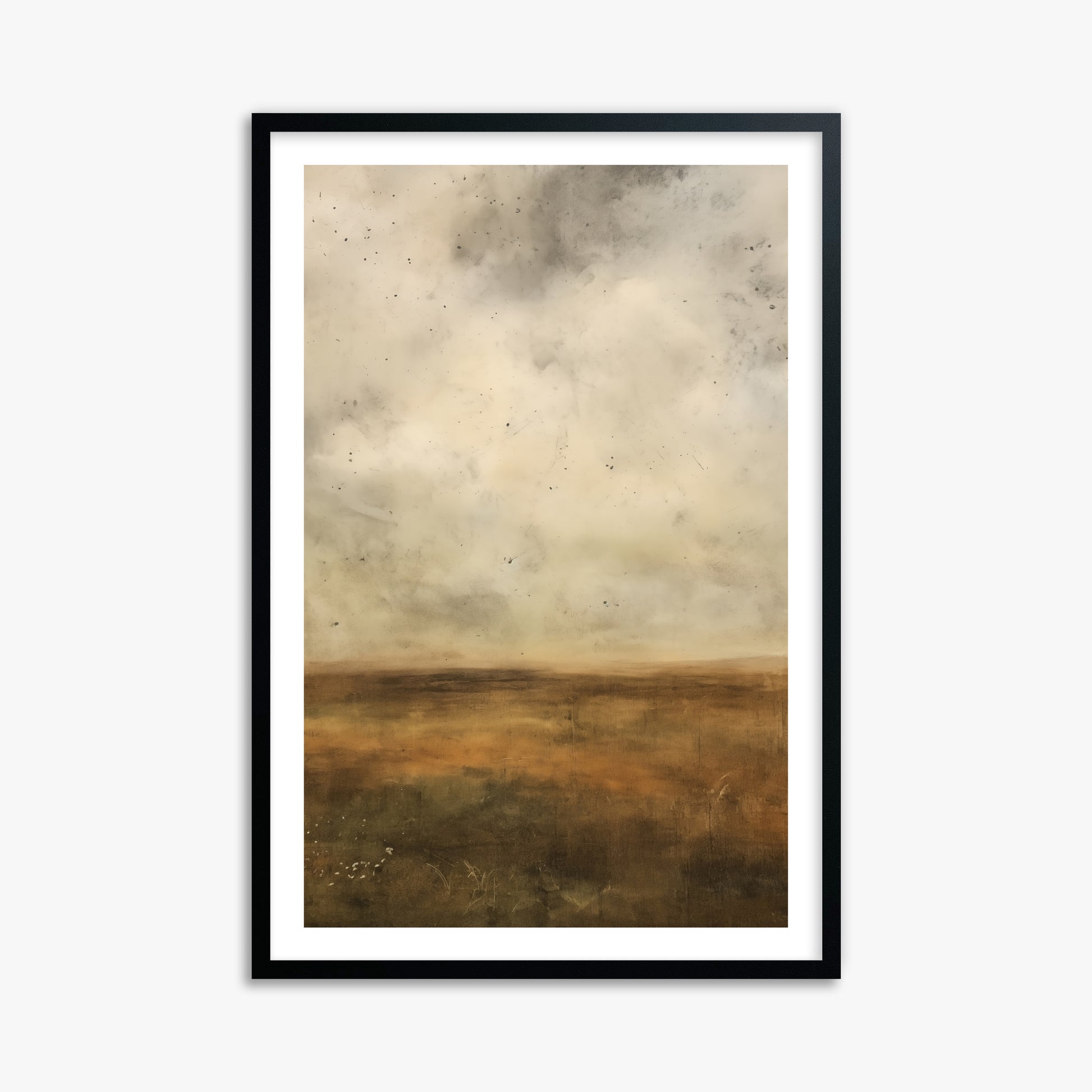 Amber Prairie Horizon, 61x91cm Black Framed Art Reproduction
