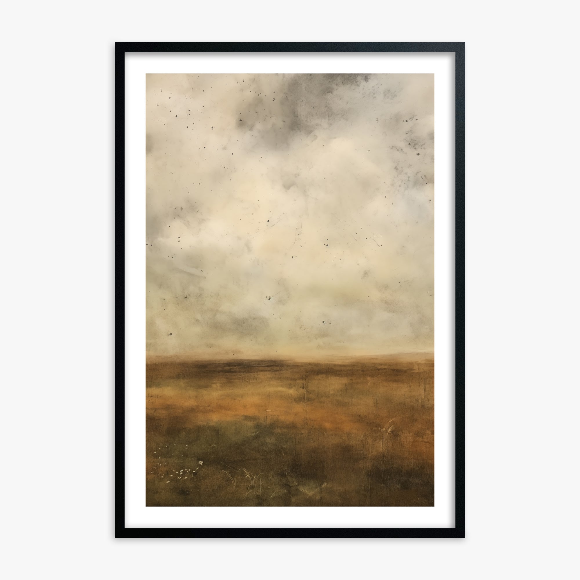 Amber Prairie Horizon, 70x100cm Black Framed Art Reproduction