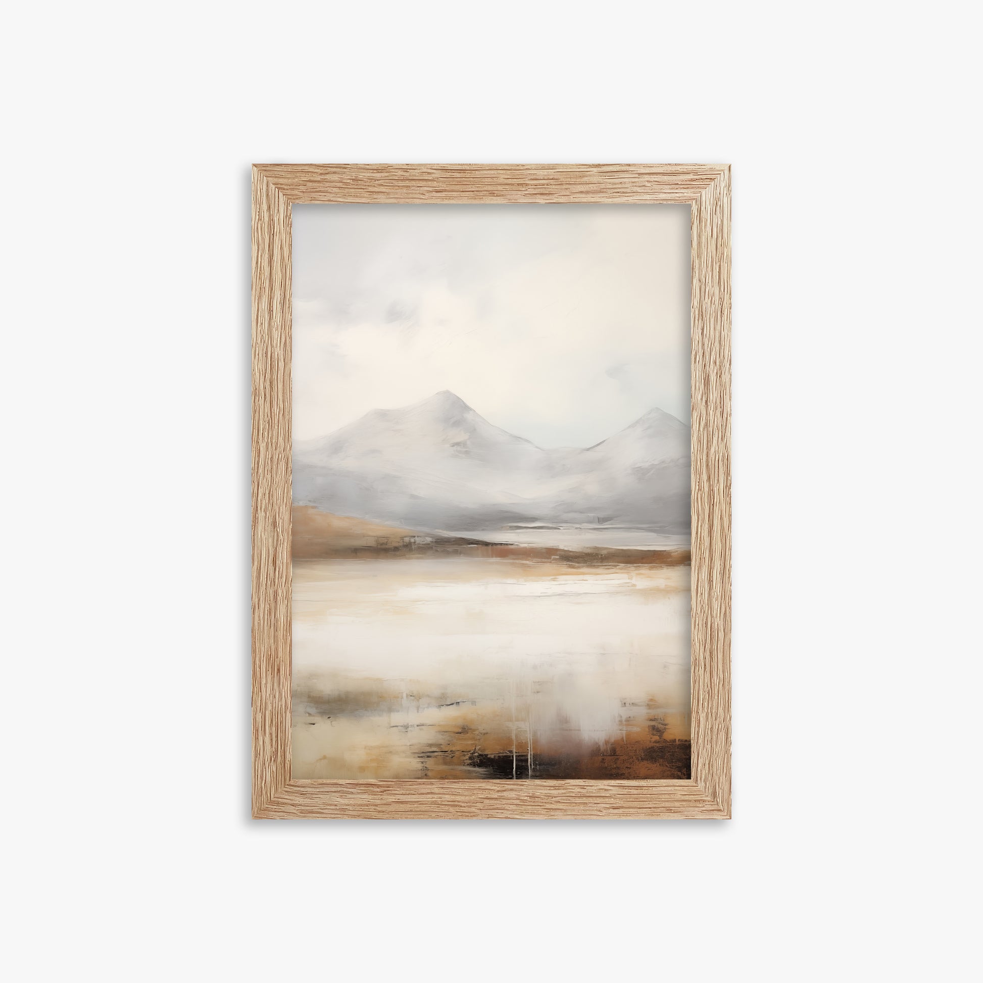 Serene Highlands, 21x30cm Framed Art Reproduction With Raw Oak Frame