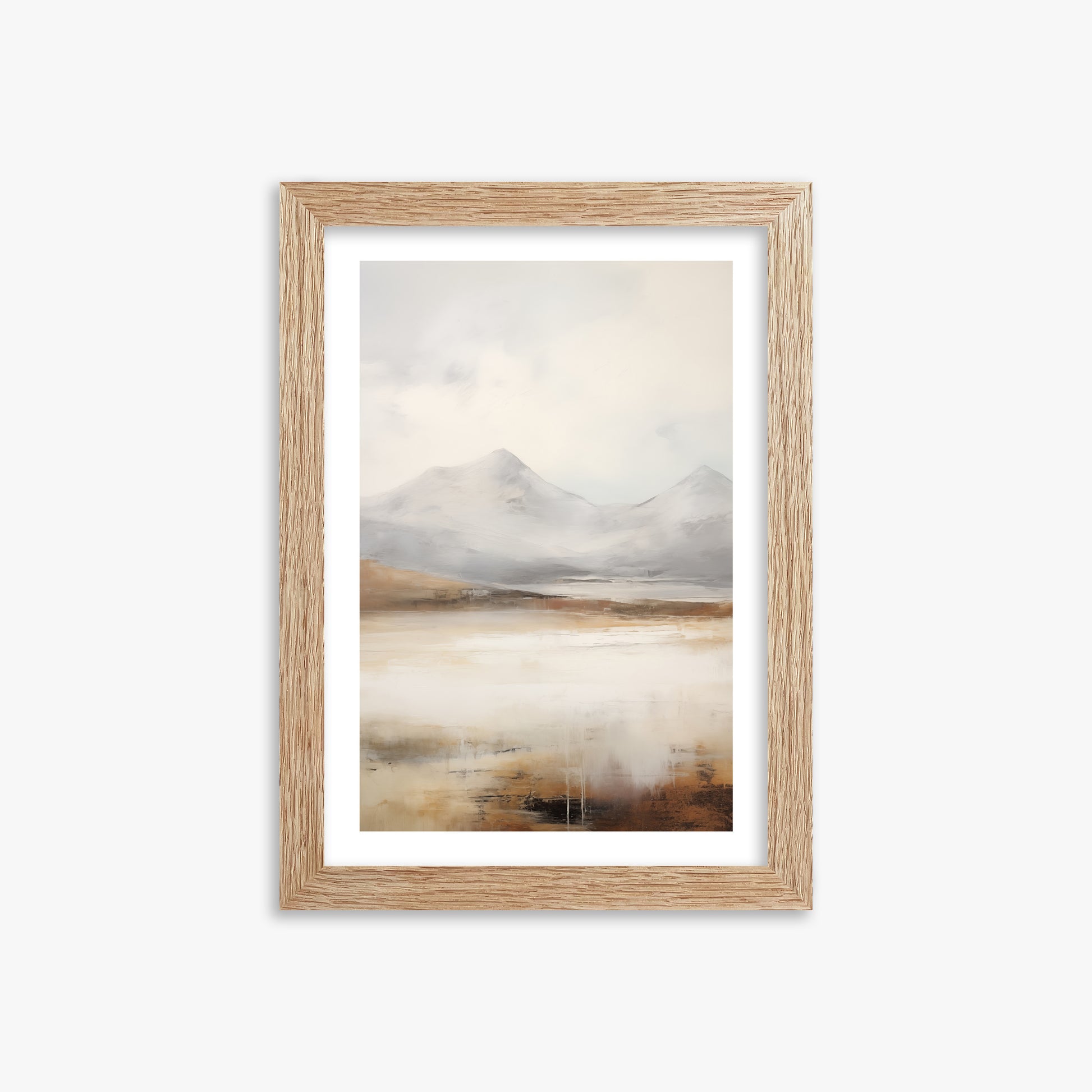 Serene Highlands, 21x30cm Framed Art Reproduction With Raw Oak Frame