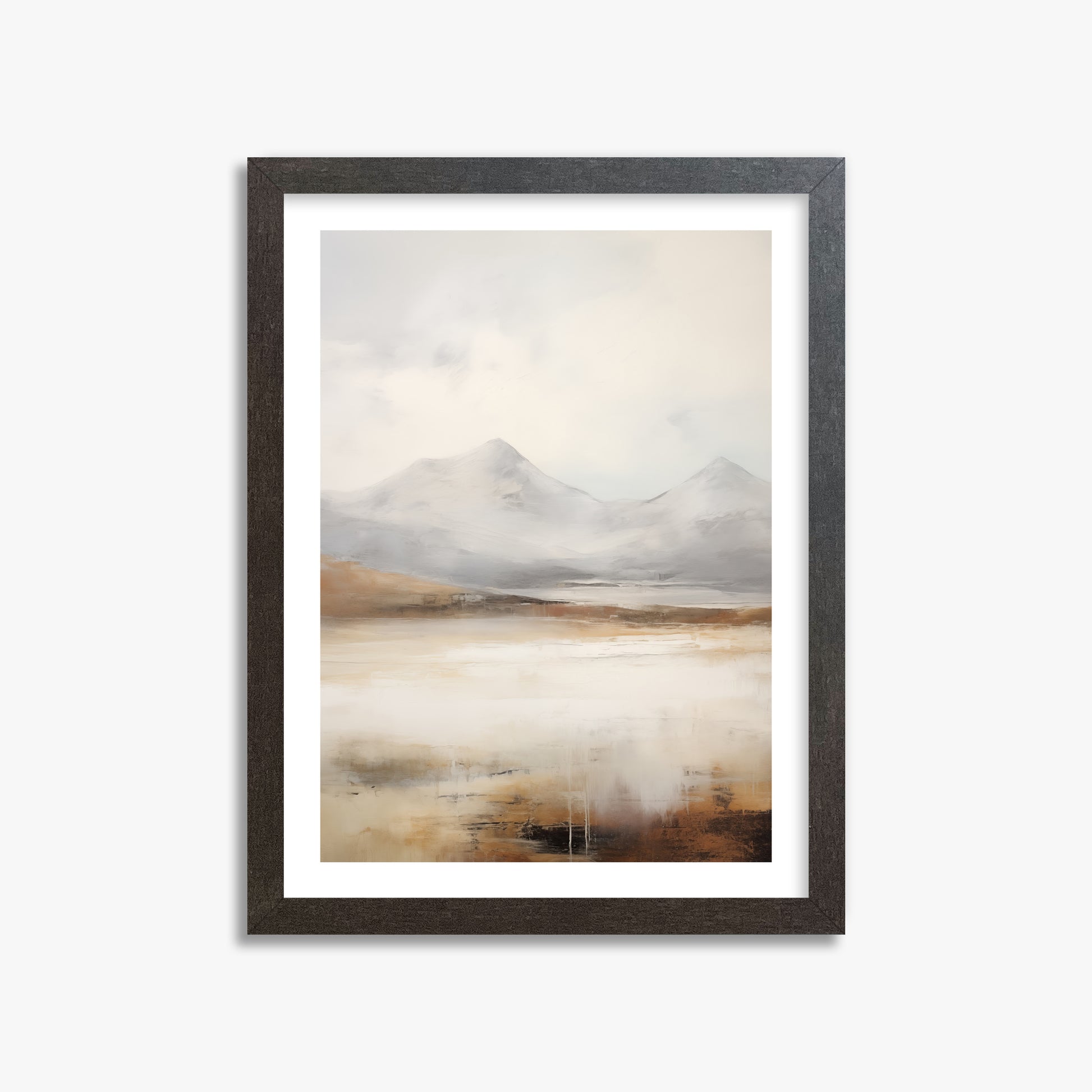 Serene Highlands, 30x40cm Framed Art Reproduction With Espresso Frame
