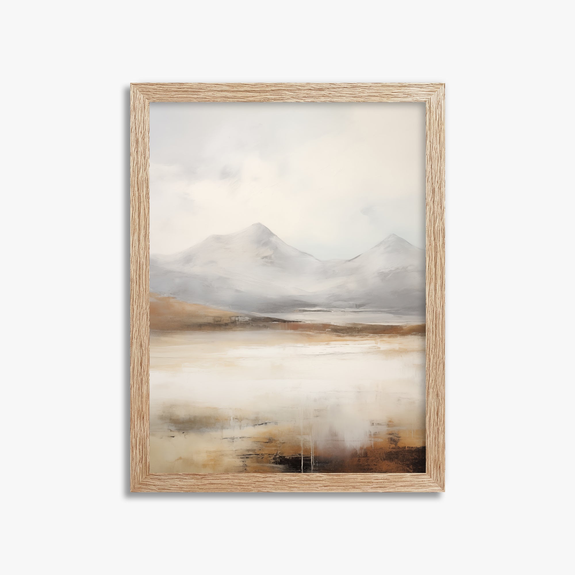 Serene Highlands, 30x40cm Framed Art Reproduction With Raw Oak Frame