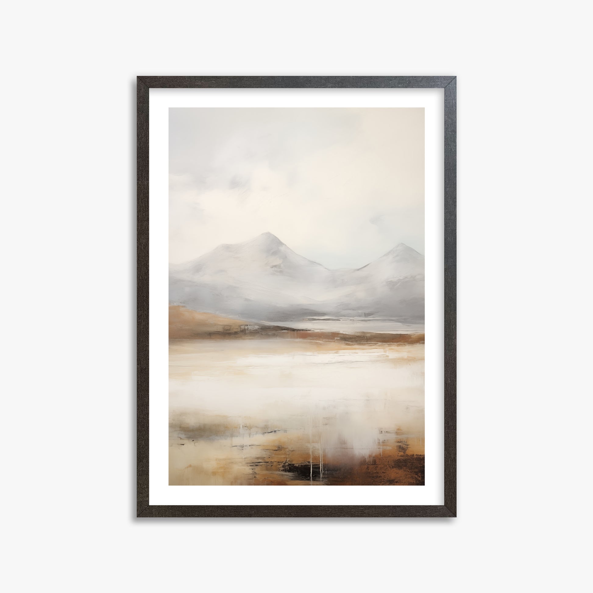 Serene Highlands, 50x70cm Framed Art Reproduction With Espresso Frame