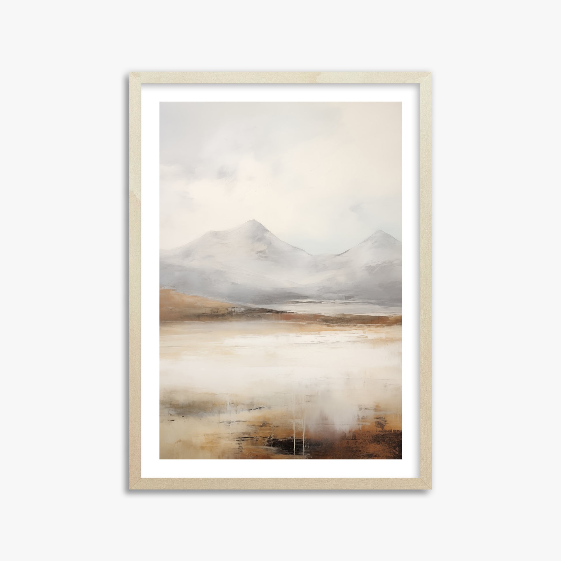 Serene Highlands, 50x70cm Framed Art Reproduction With Lime Wood Frame