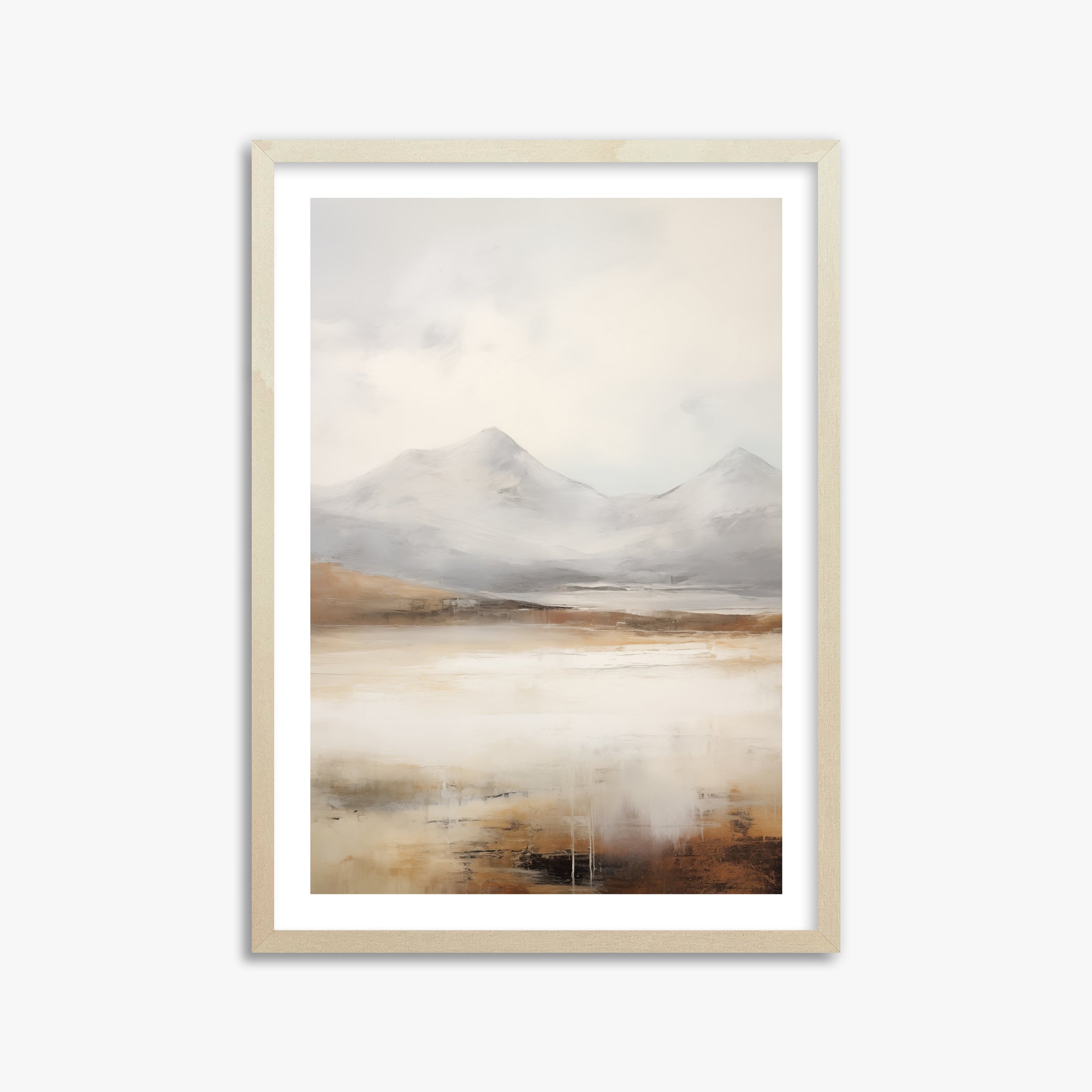 Serene Highlands, 50x70cm Framed Art Reproduction With Lime Wood Frame