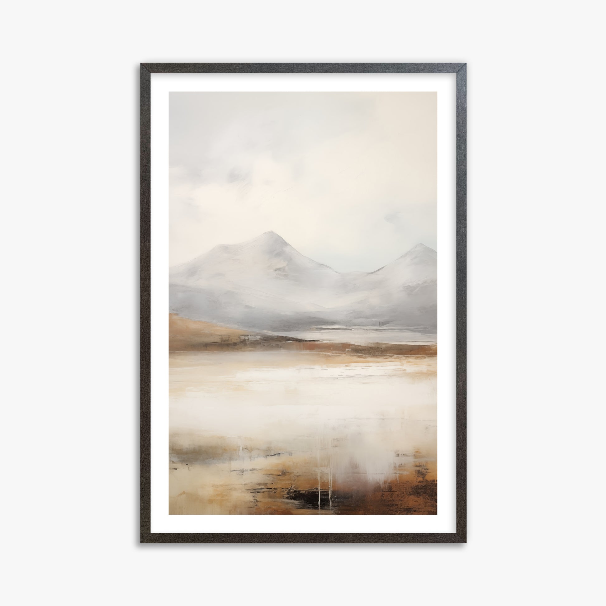Serene Highlands, 61x91cm Framed Art Reproduction With Espresso Frame