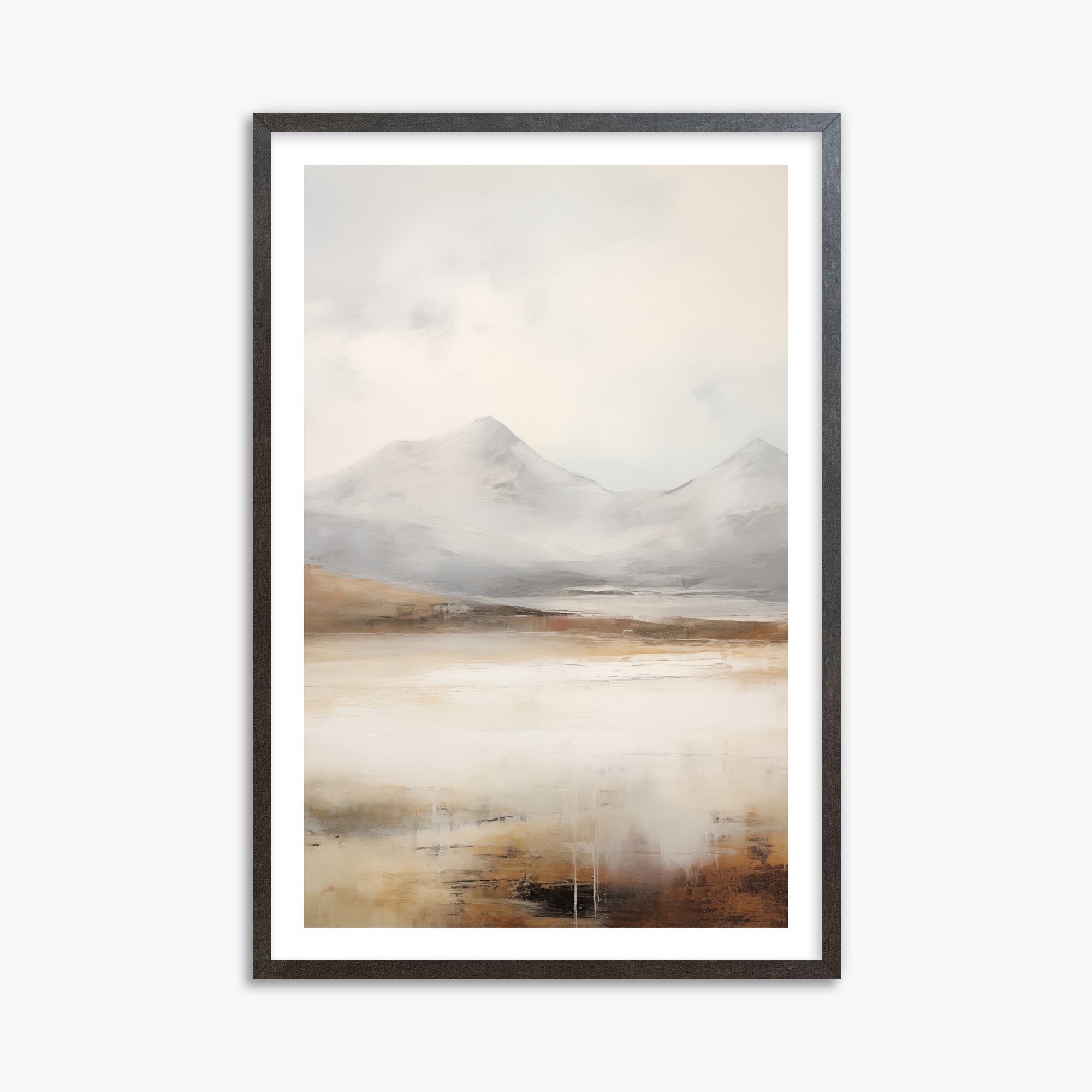 Serene Highlands, 61x91cm Framed Art Reproduction With Espresso Frame