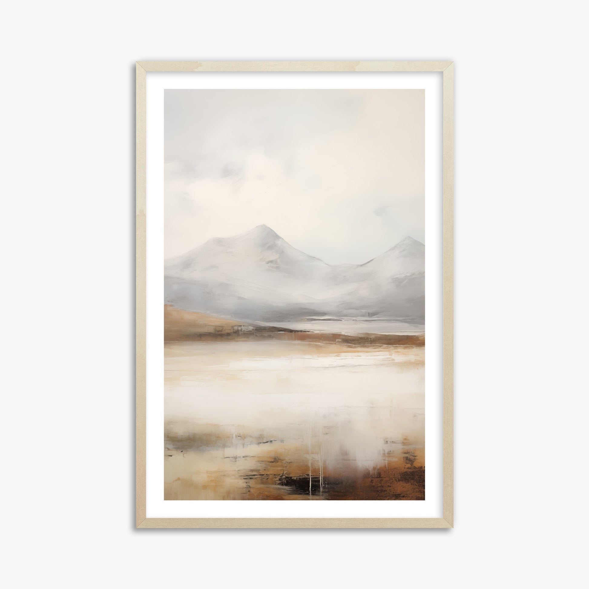 Serene Highlands, 61x91cm Framed Art Reproduction With Lime Wood Frame