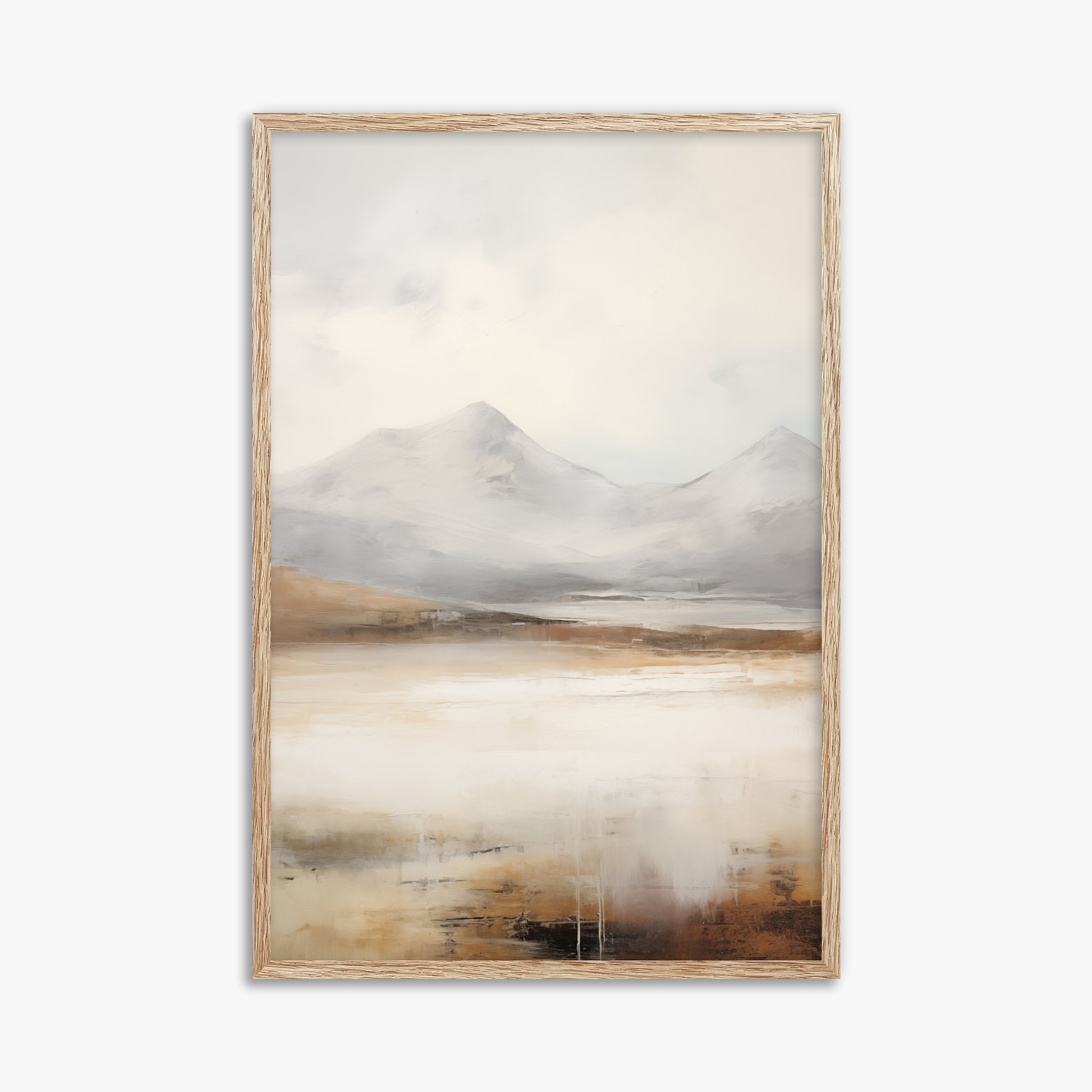Serene Highlands, 61x91cm Framed Art Reproduction With Raw Oak Frame