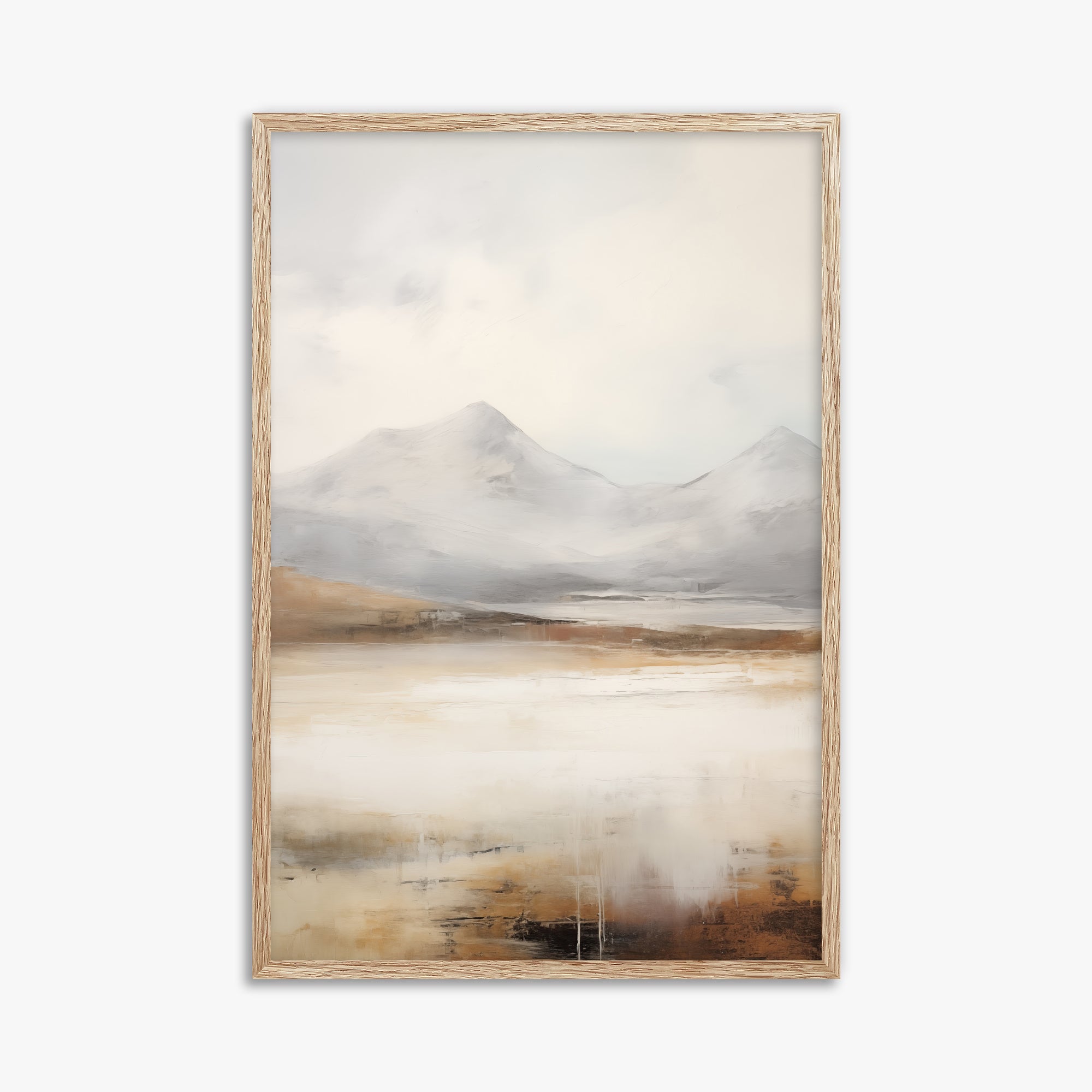 Serene Highlands, 61x91cm Framed Art Reproduction With Raw Oak Frame