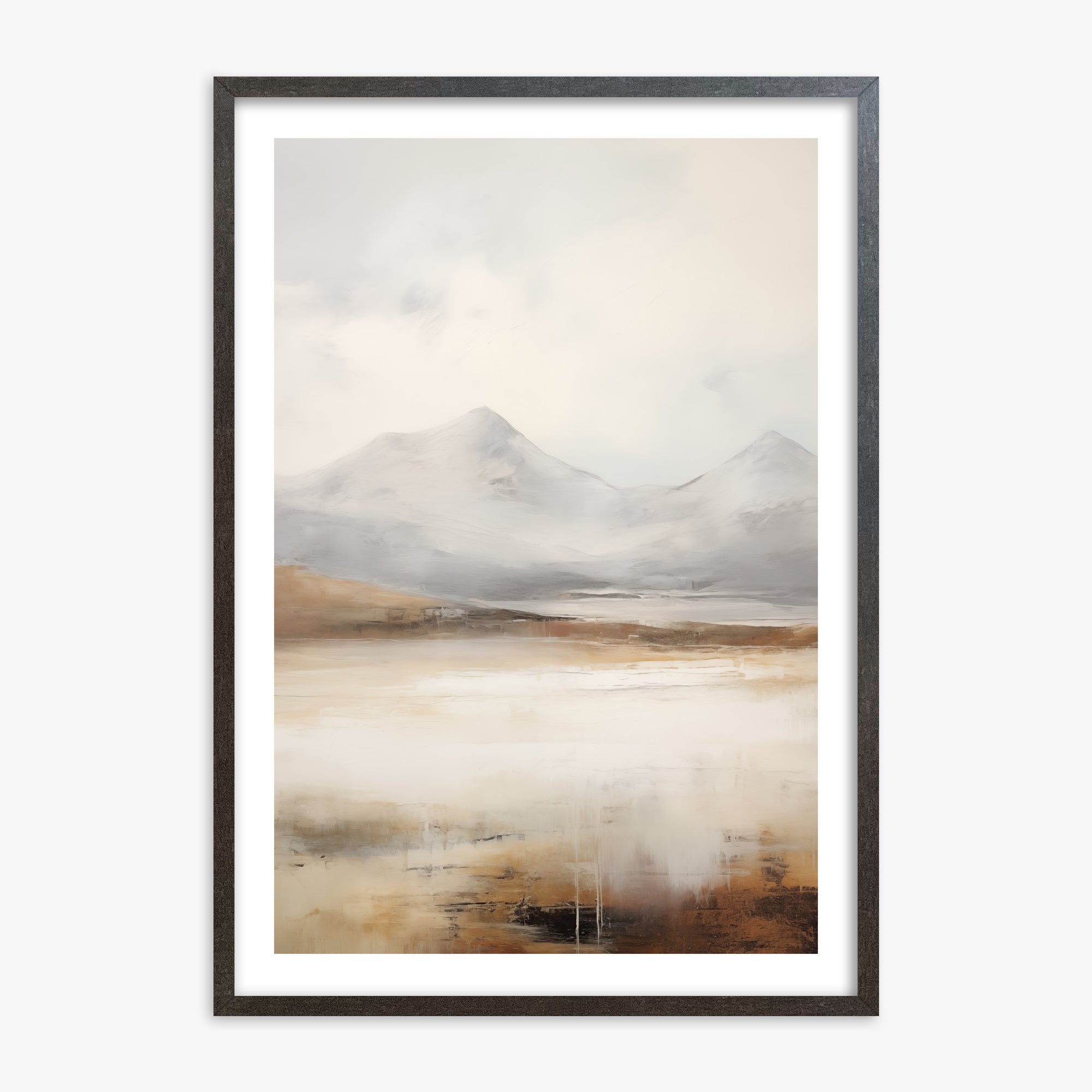 Serene Highlands, 70x100cm Framed Art Reproduction With Espresso Frame