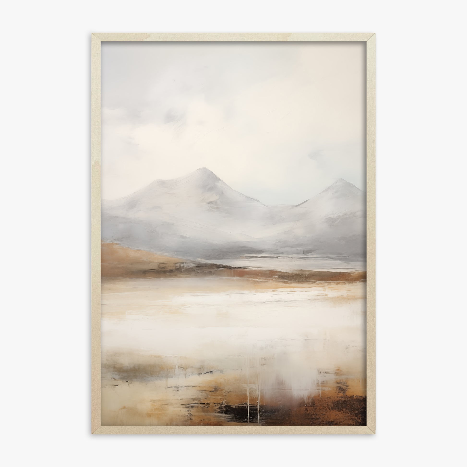 Serene Highlands, 70x100cm Framed Art Reproduction With Lime Wood Frame