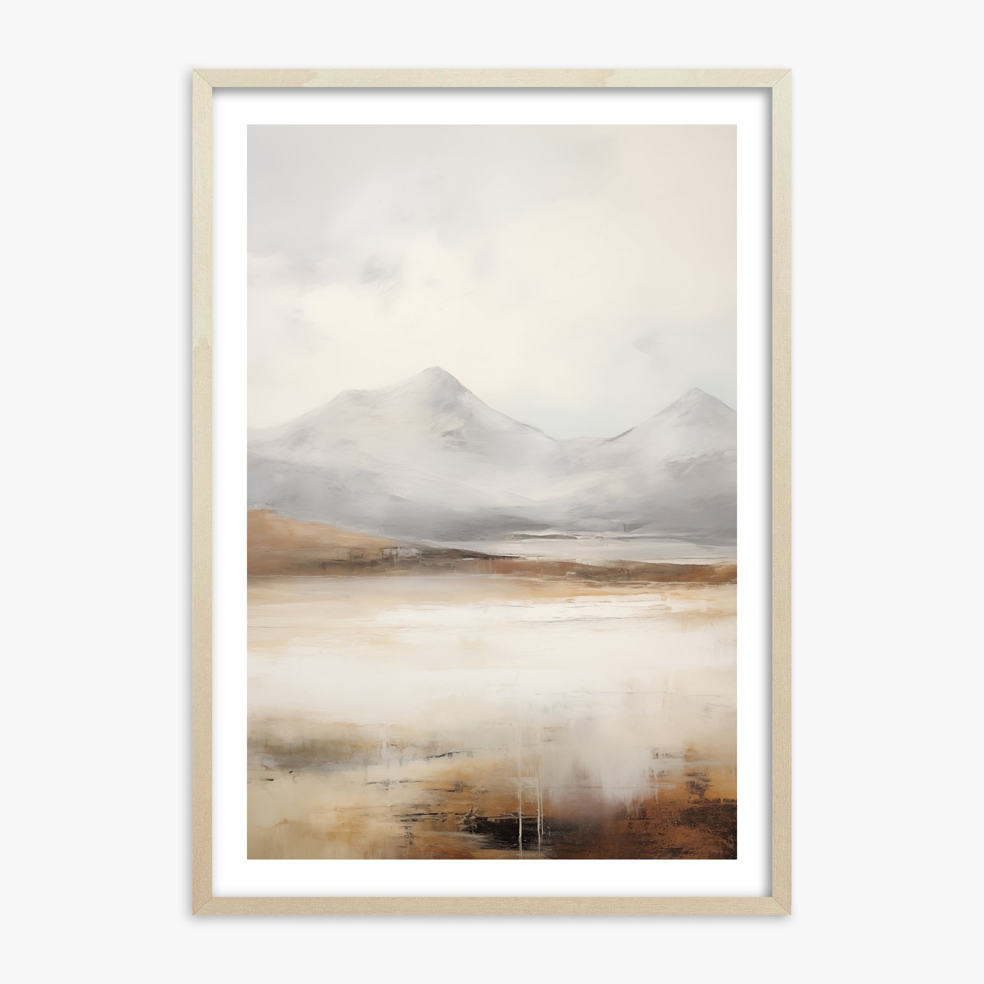 Serene Highlands, 70x100cm Framed Art Reproduction With Lime Wood Frame