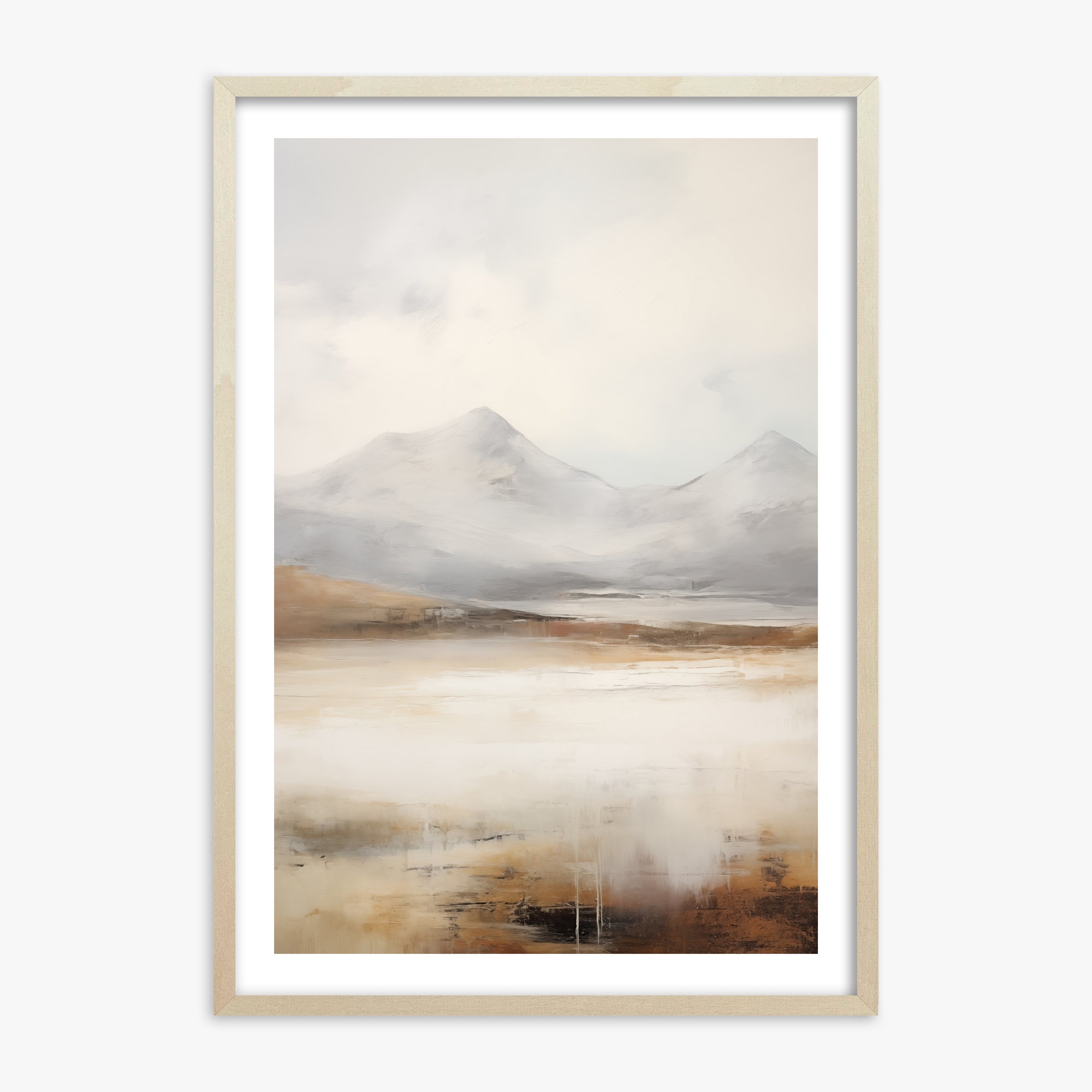 Serene Highlands, 70x100cm Framed Art Reproduction With Lime Wood Frame