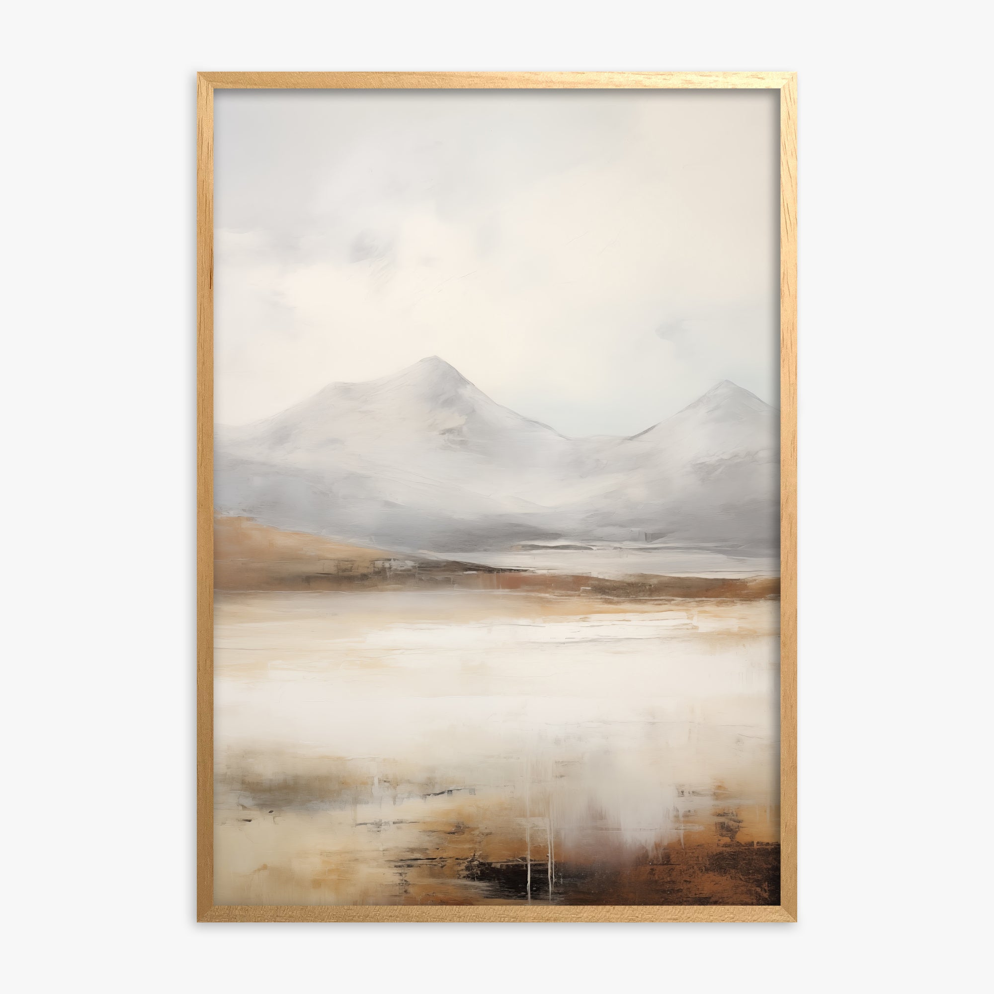 Serene Highlands, Oak Framed Poster With Oak Frame