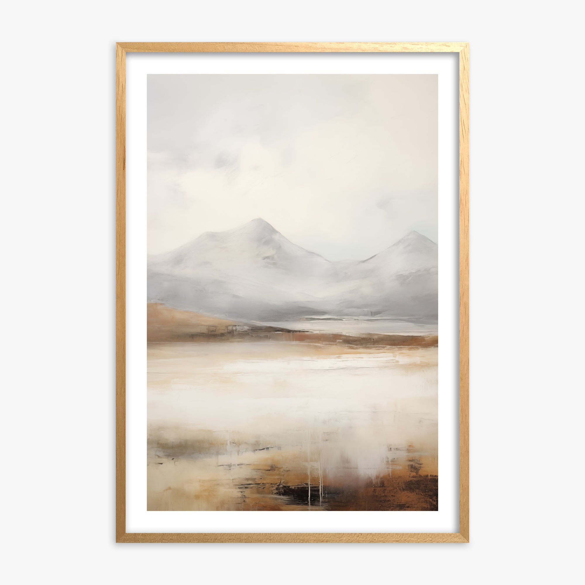 Serene Highlands, Oak Framed Poster With Oak Frame