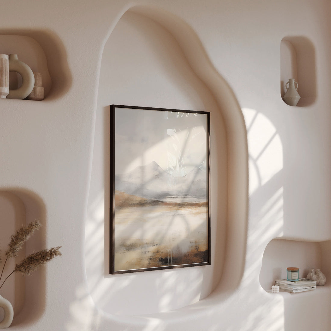 Serene Highlands, 50x70cm Framed Poster With Black Frame
