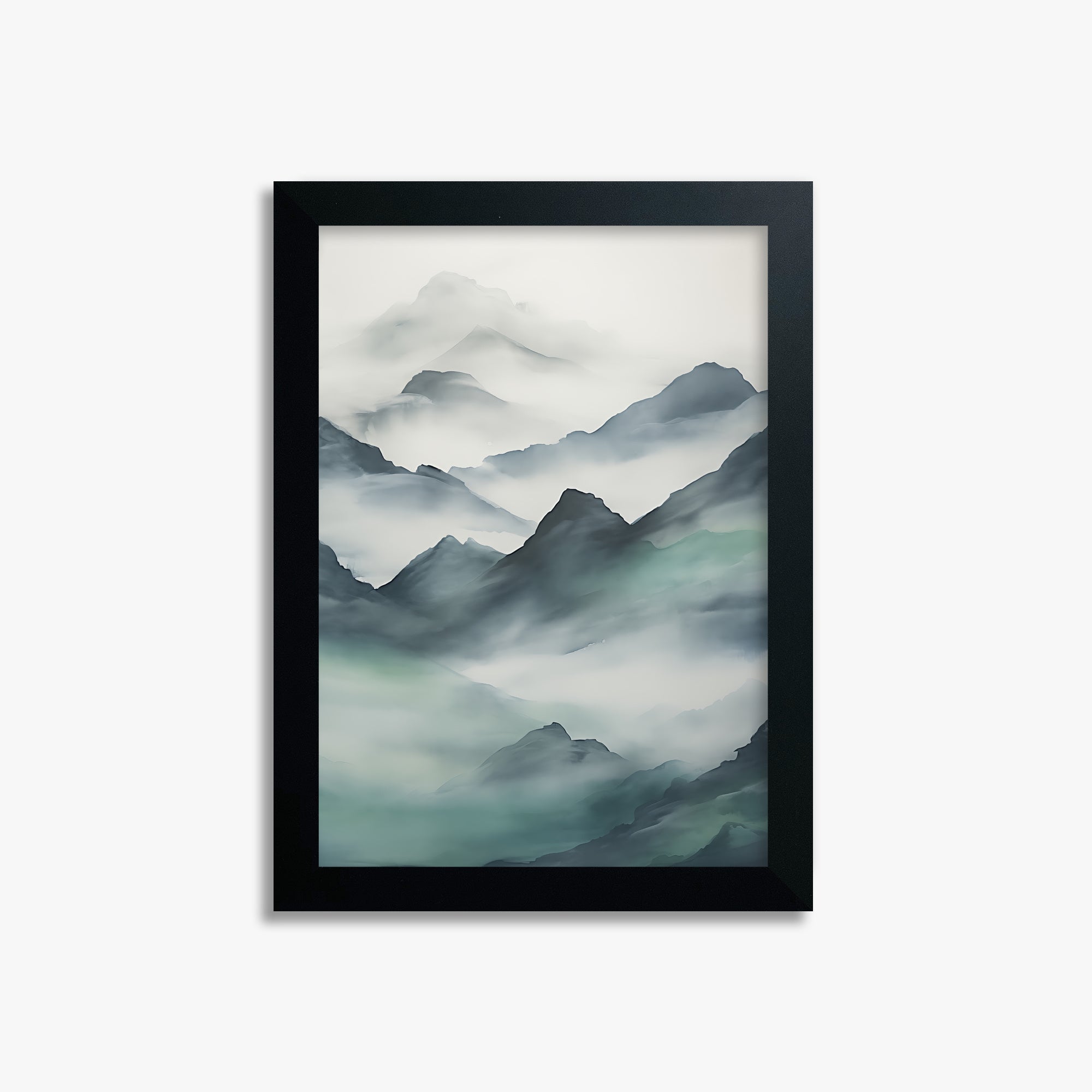 Ethereal Peaks, 21x30cm Framed Poster With Black Frame