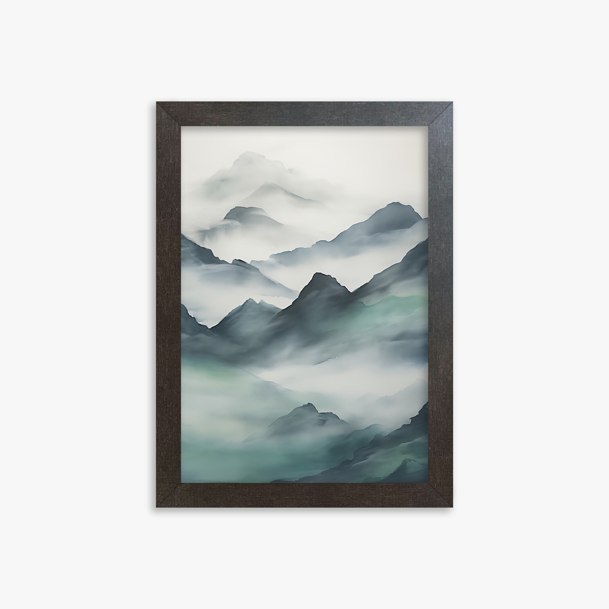 Ethereal Peaks, 21x30cm Framed Art Reproduction With Espresso Frame