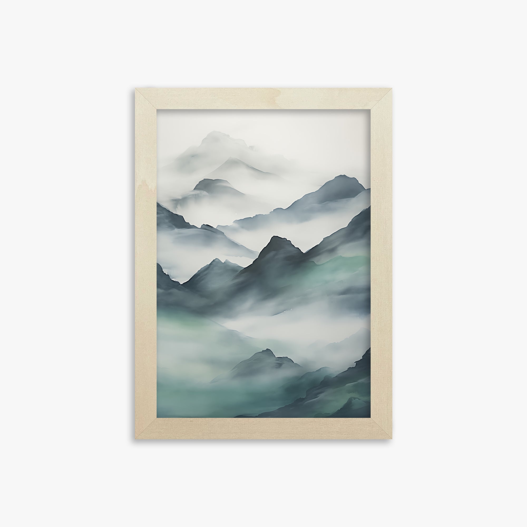 Ethereal Peaks, 21x30cm Framed Art Reproduction With Lime Wood Frame