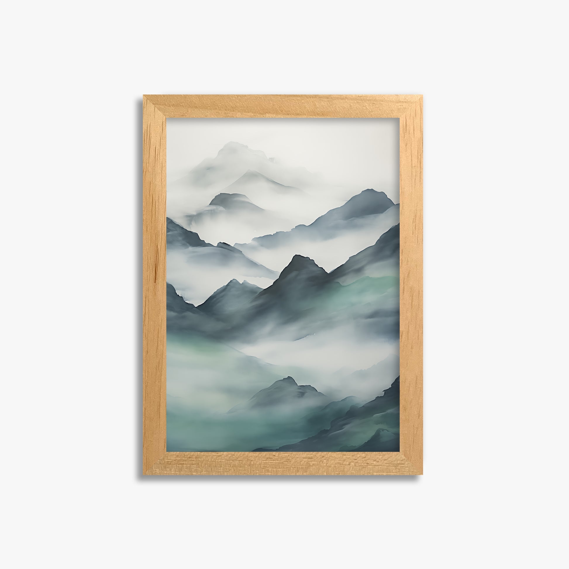 Ethereal Peaks, 21x30cm Framed Poster With Oak Frame