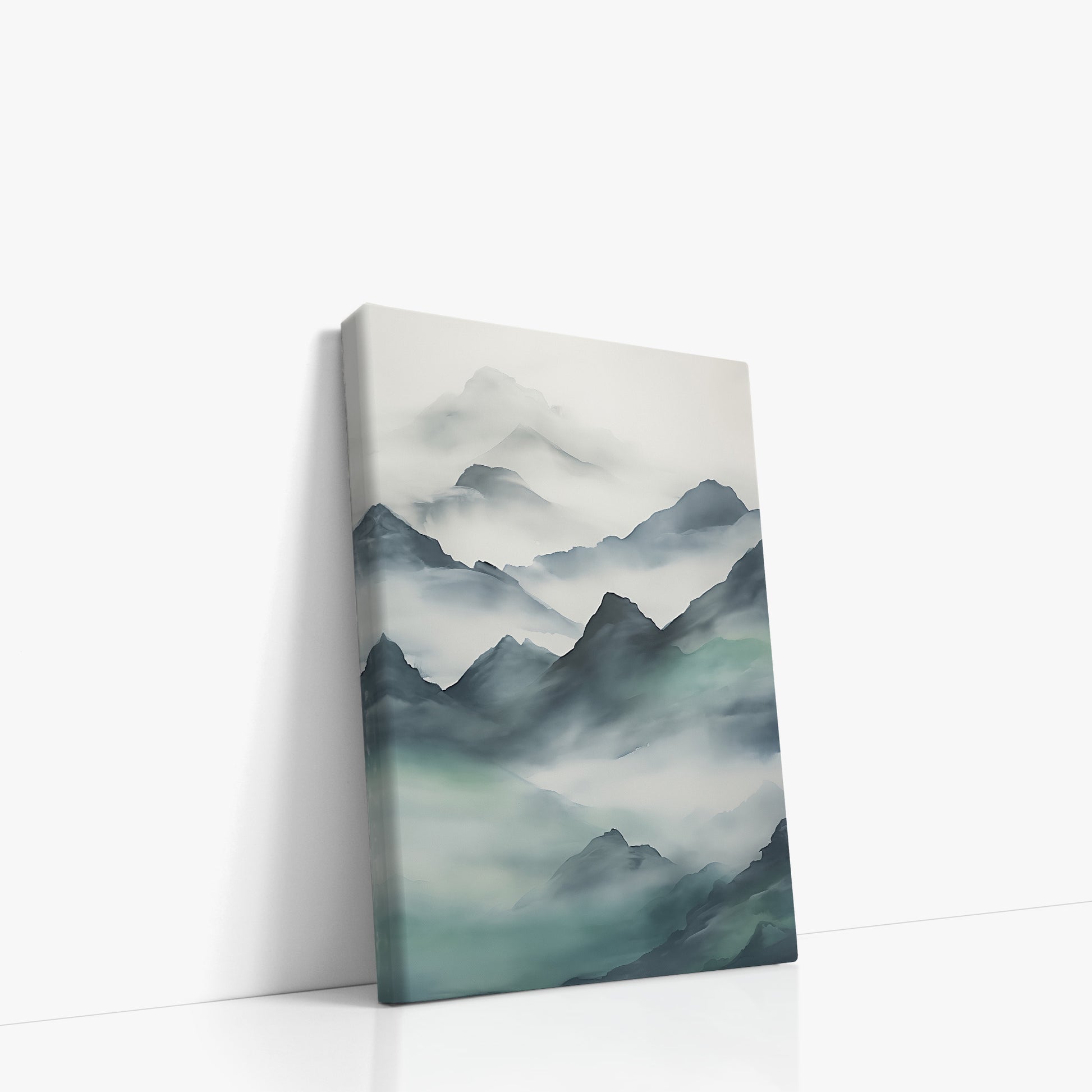 Ethereal Peaks, 21x30cm Satin Canvas Art Reproduction Left Angle