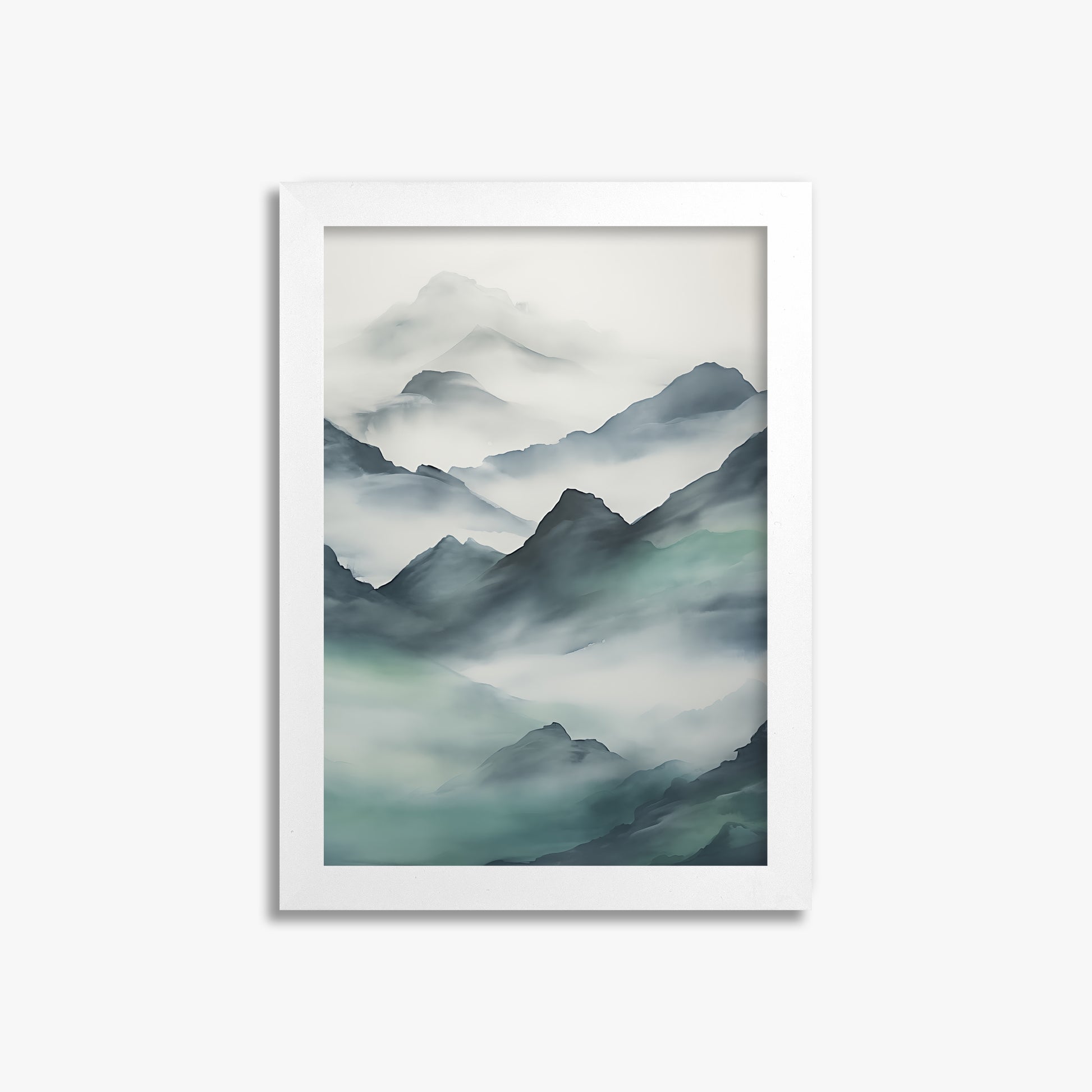 Ethereal Peaks, 21x30cm Framed Poster With White Frame