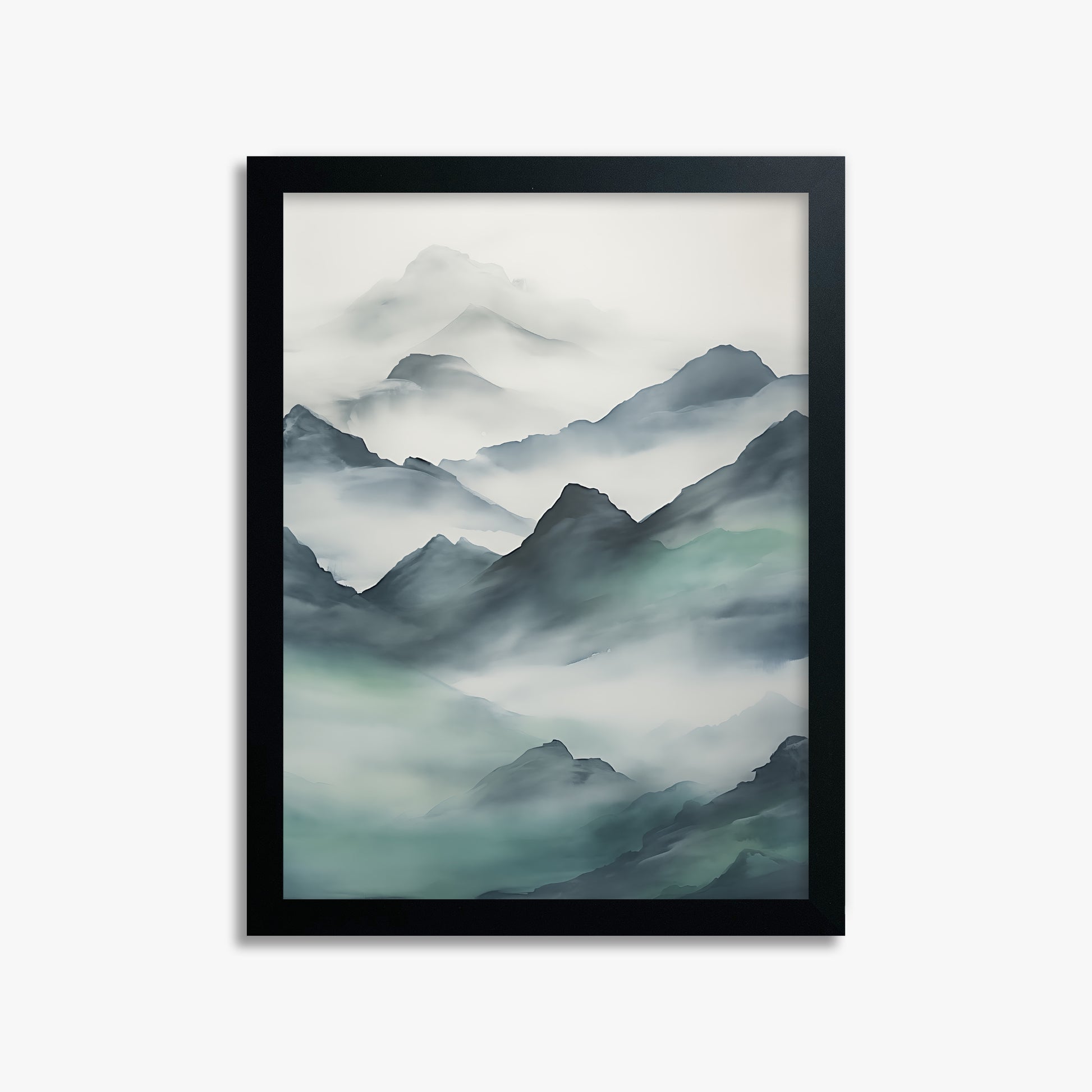 Ethereal Peaks, 30x40cm Framed Poster With Black Frame