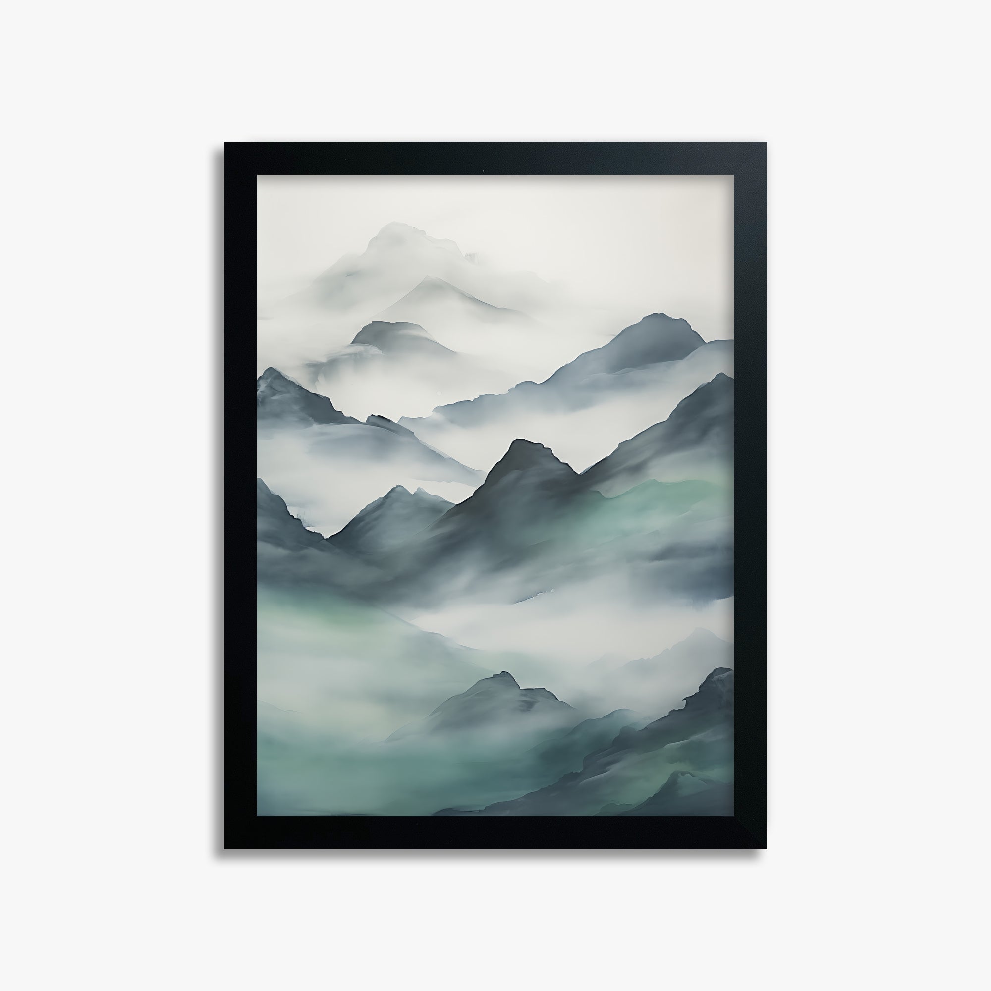 Ethereal Peaks, 30x40cm Framed Poster With Black Frame