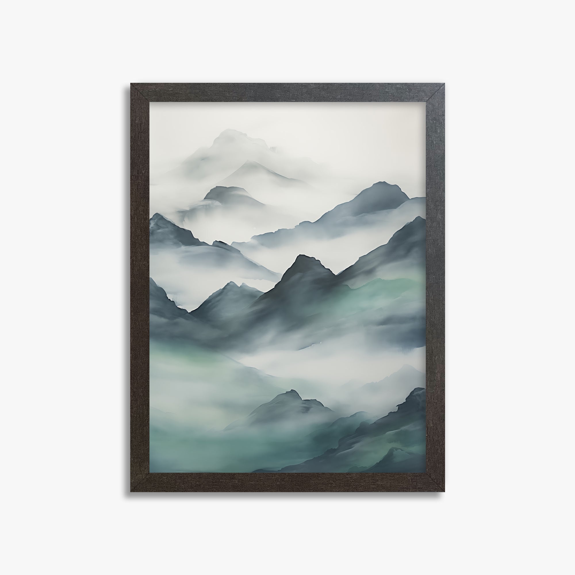 Ethereal Peaks, 30x40cm Framed Art Reproduction With Espresso Frame